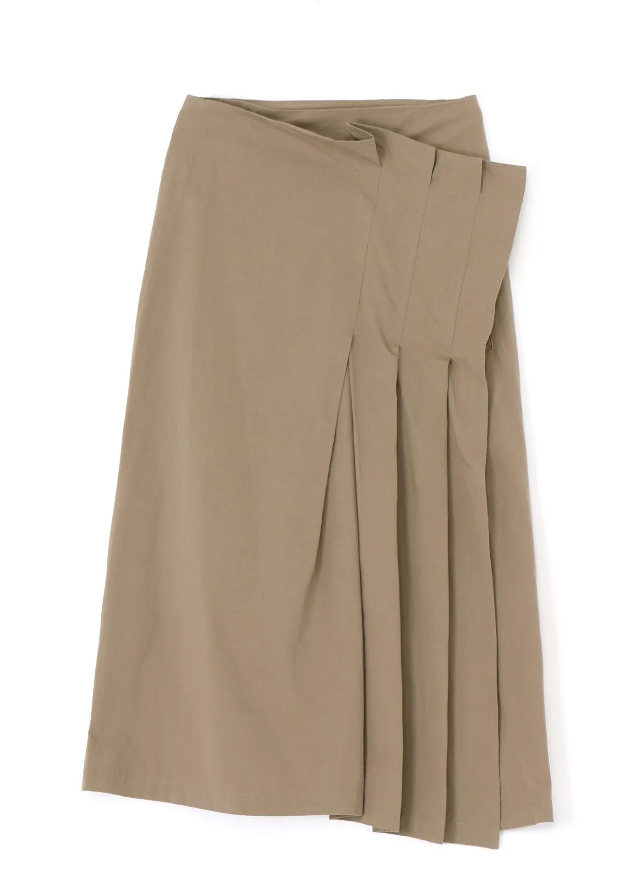 LIGHT TWILL COTTON PLEATED WRAP SKIRT sold by Yohji Yamamoto product image thumbnail 2