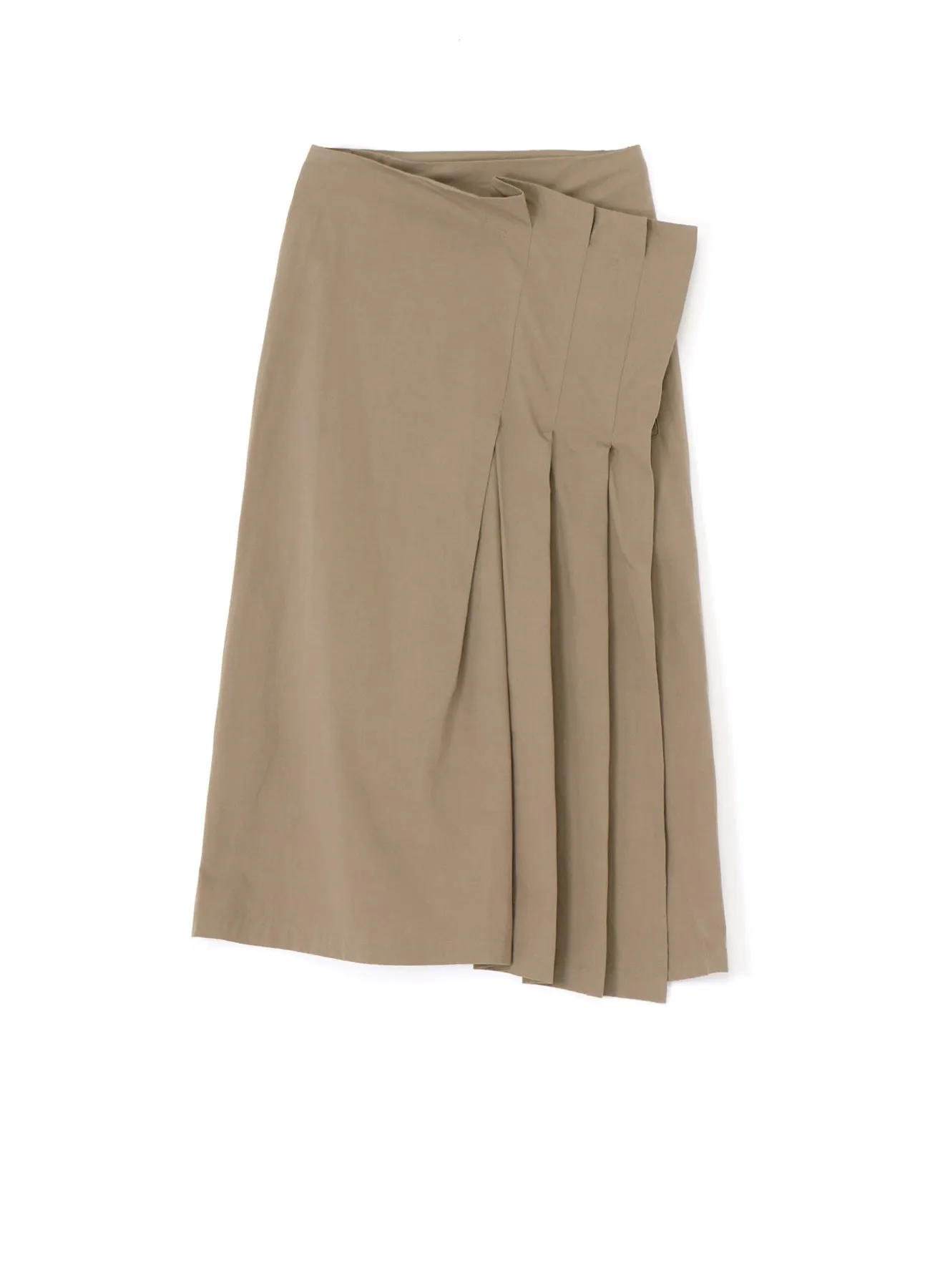 LIGHT TWILL COTTON PLEATED WRAP SKIRT sold by Yohji Yamamoto