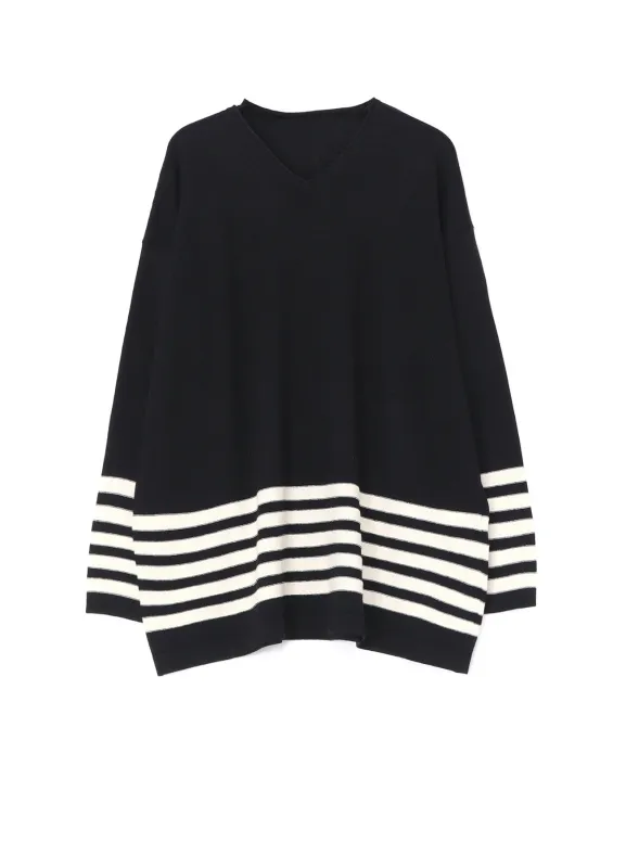 Ry/C TWISTED V NECK OVER SIZED PULLOVER KNIT made by Yohji Yamamoto