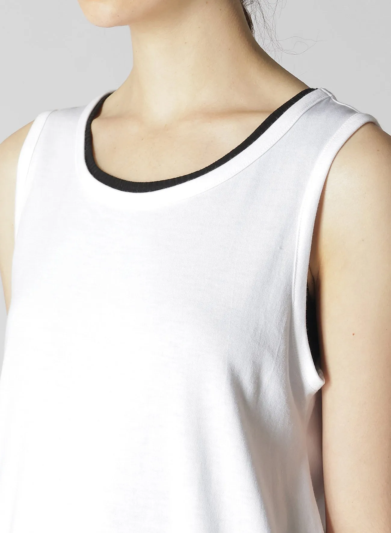 SOFT COTTON JERSEY SLEEVELESS T-SHIRT sold by Yohji Yamamoto product image thumbnail 5