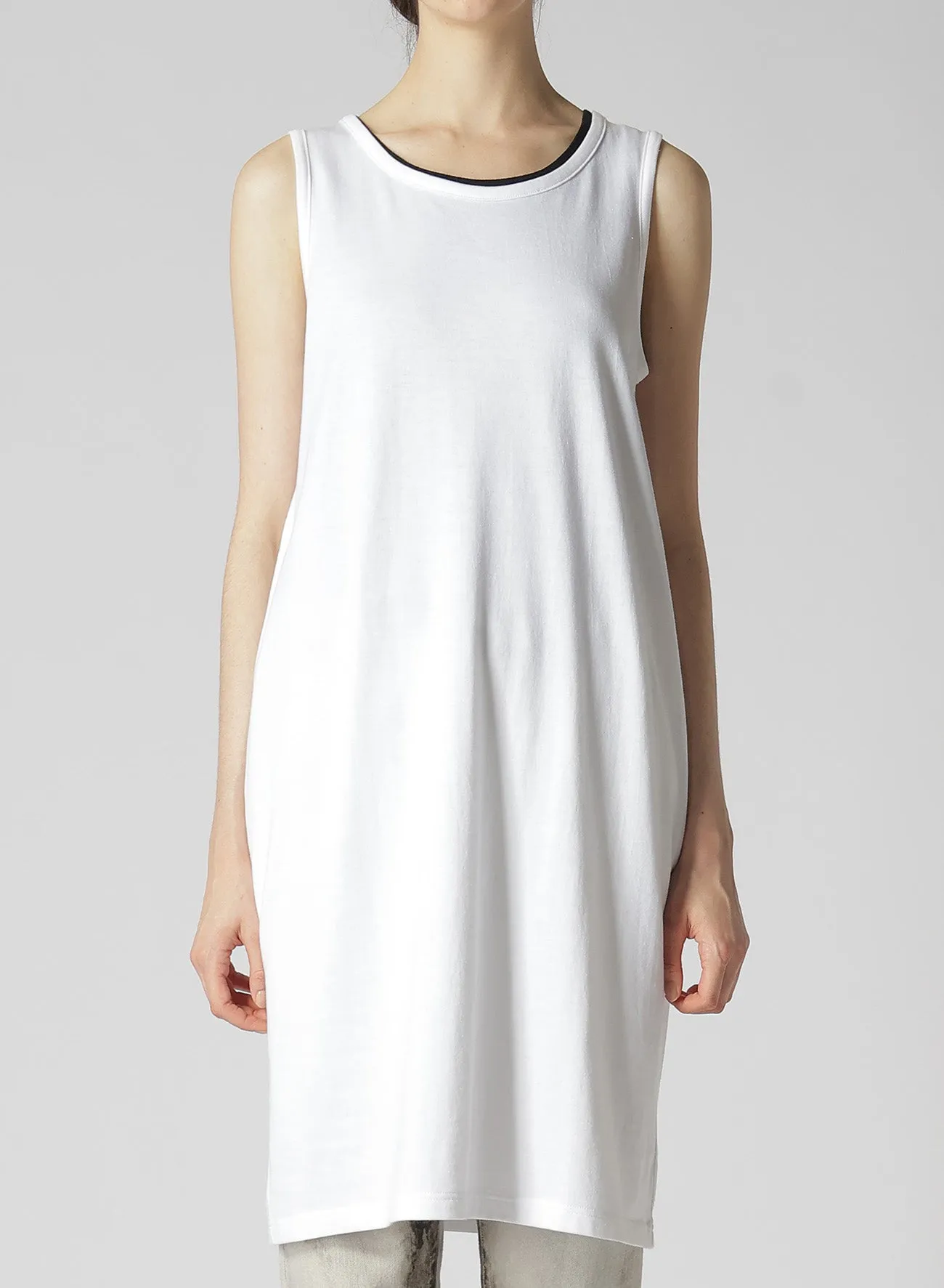 SOFT COTTON JERSEY SLEEVELESS T-SHIRT sold by Yohji Yamamoto product image thumbnail 4