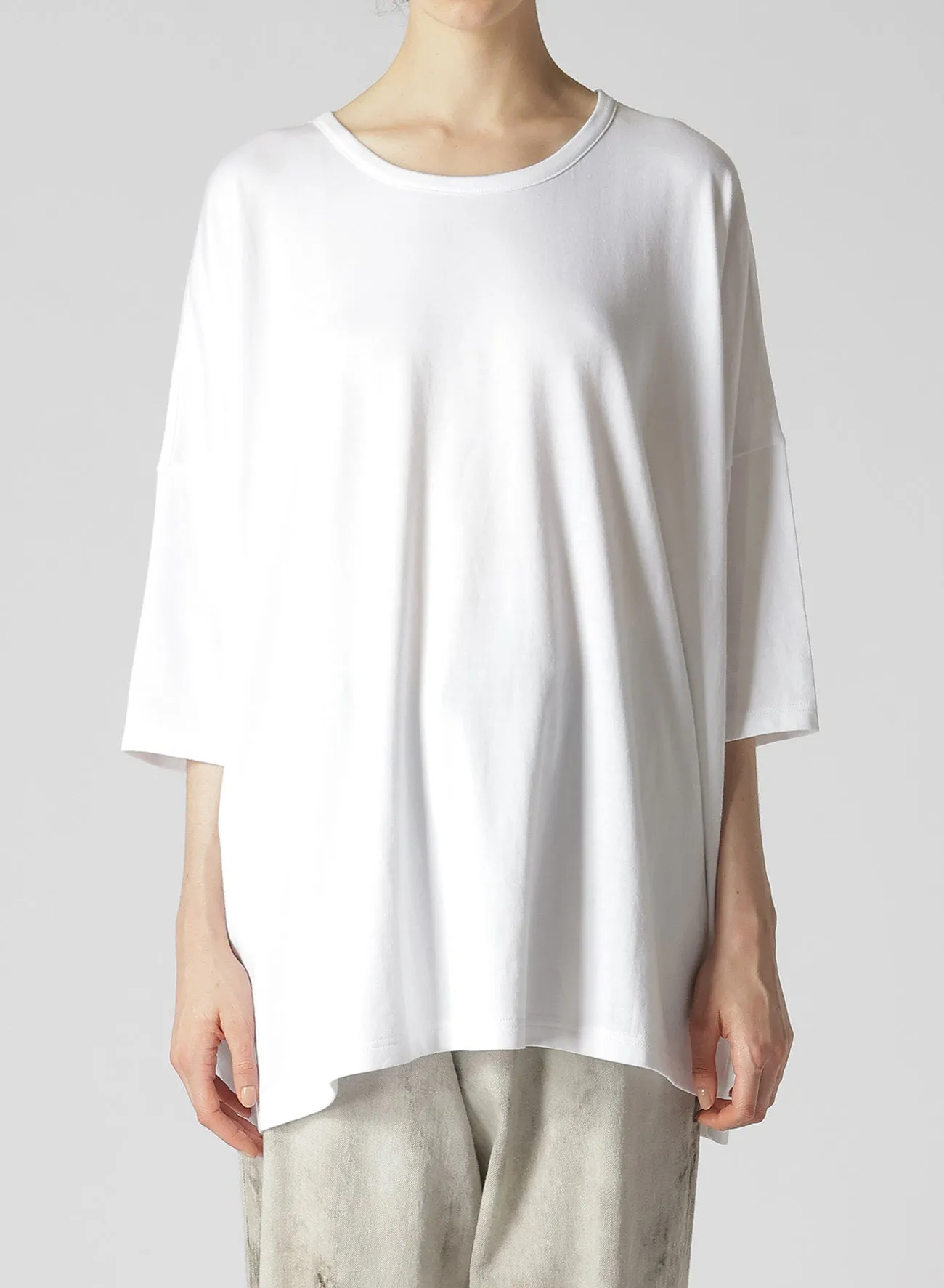SOFT COTTON JERSEY ROUND NECK OVERSISED PULLOVER sold by Yohji Yamamoto product image thumbnail 4