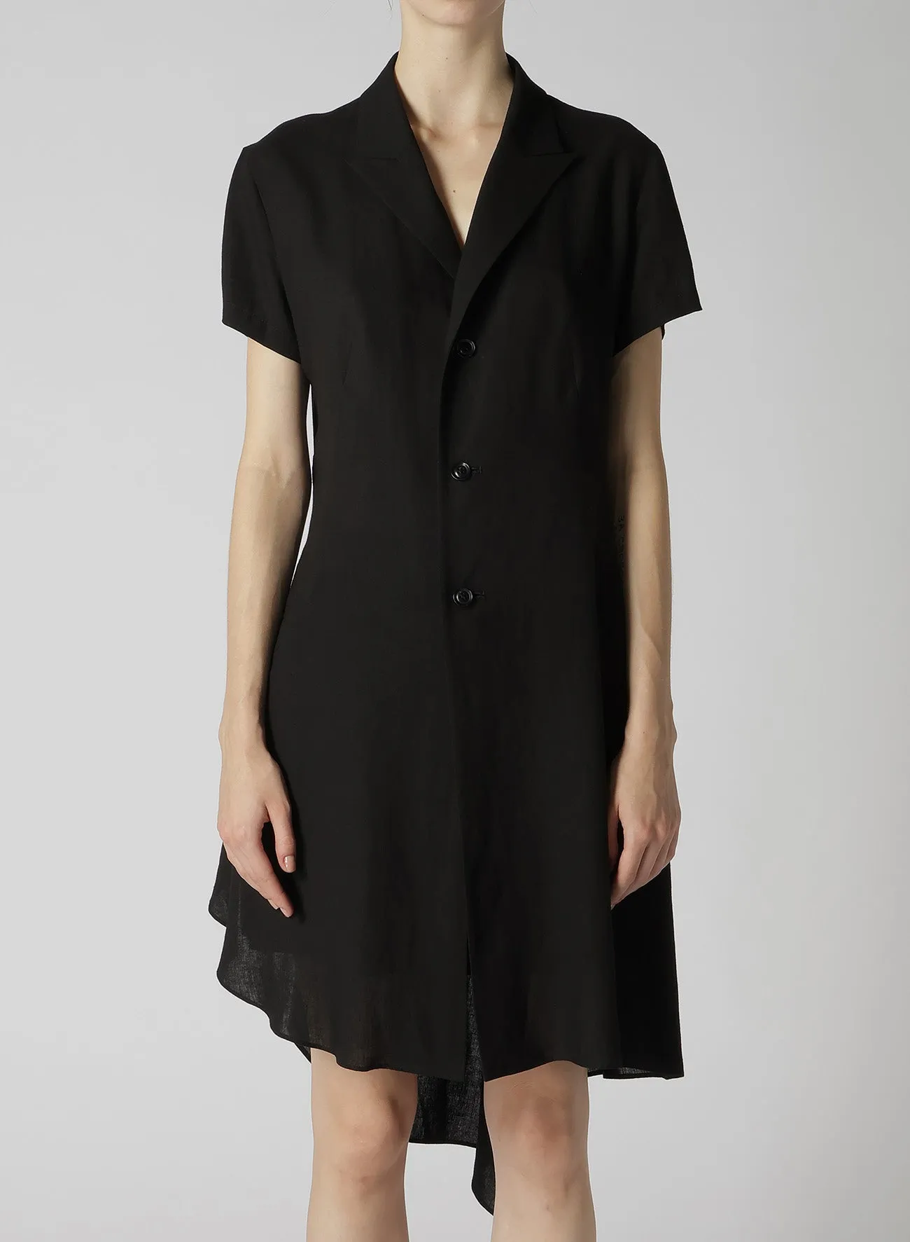 RAYON LINEN ASYMMETRIC SHIRT JACKET sold by Yohji Yamamoto product image thumbnail 5