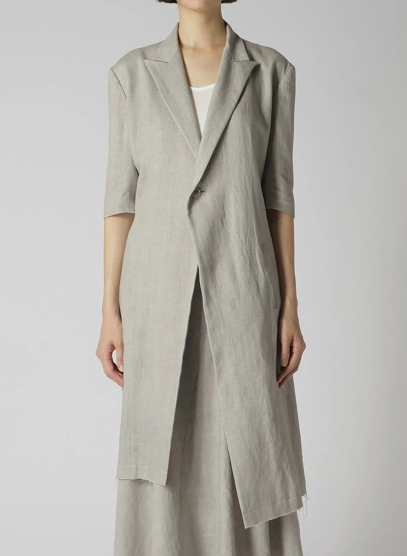 L/C INK DYED LIGHT DENIM HALF SLEEVE TAILORED JACKET sold by Yohji Yamamoto product image thumbnail 5