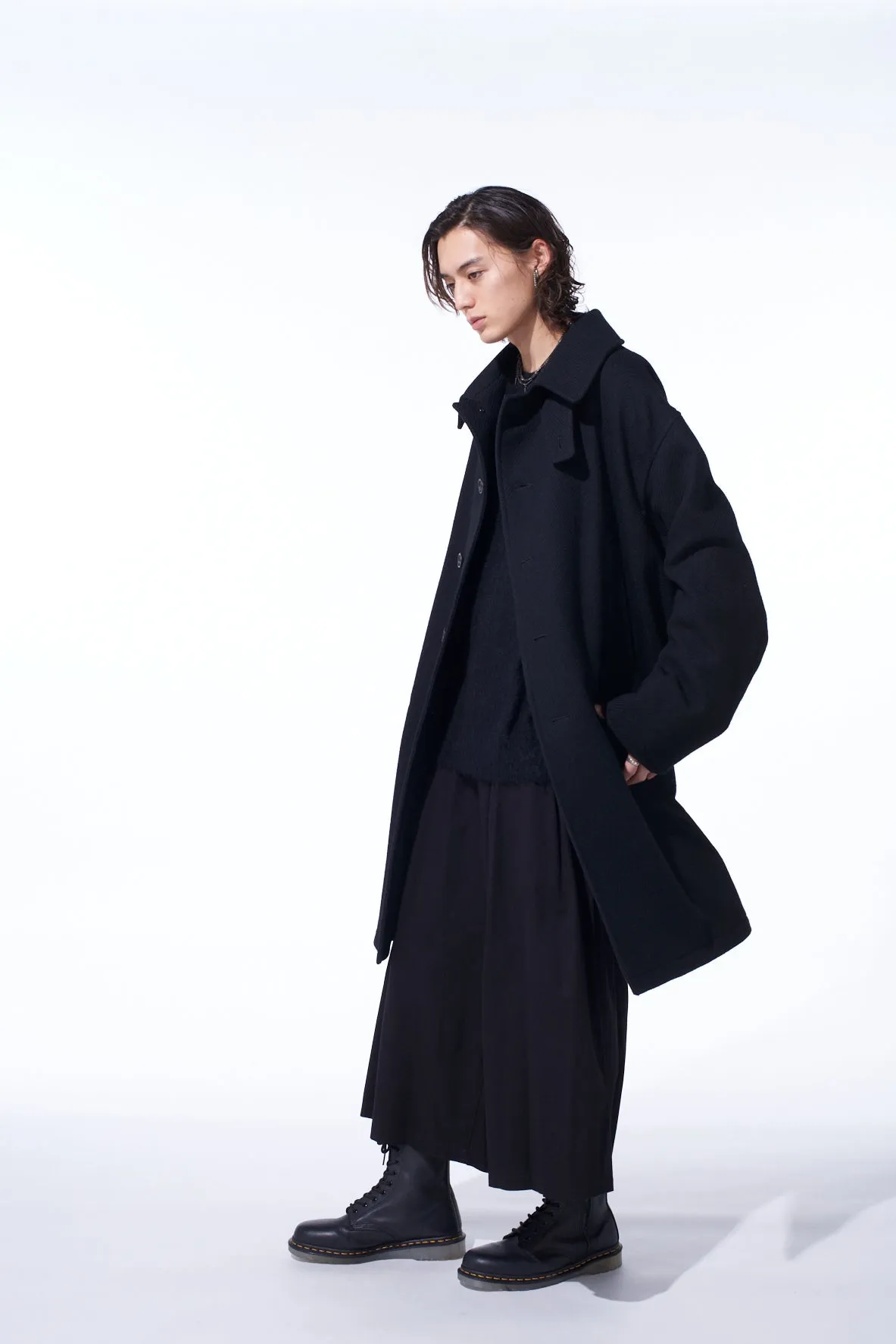 4/24 KERSEY OVERSIZED STAND COLLAR COAT sold by Yohji Yamamoto product image thumbnail 3