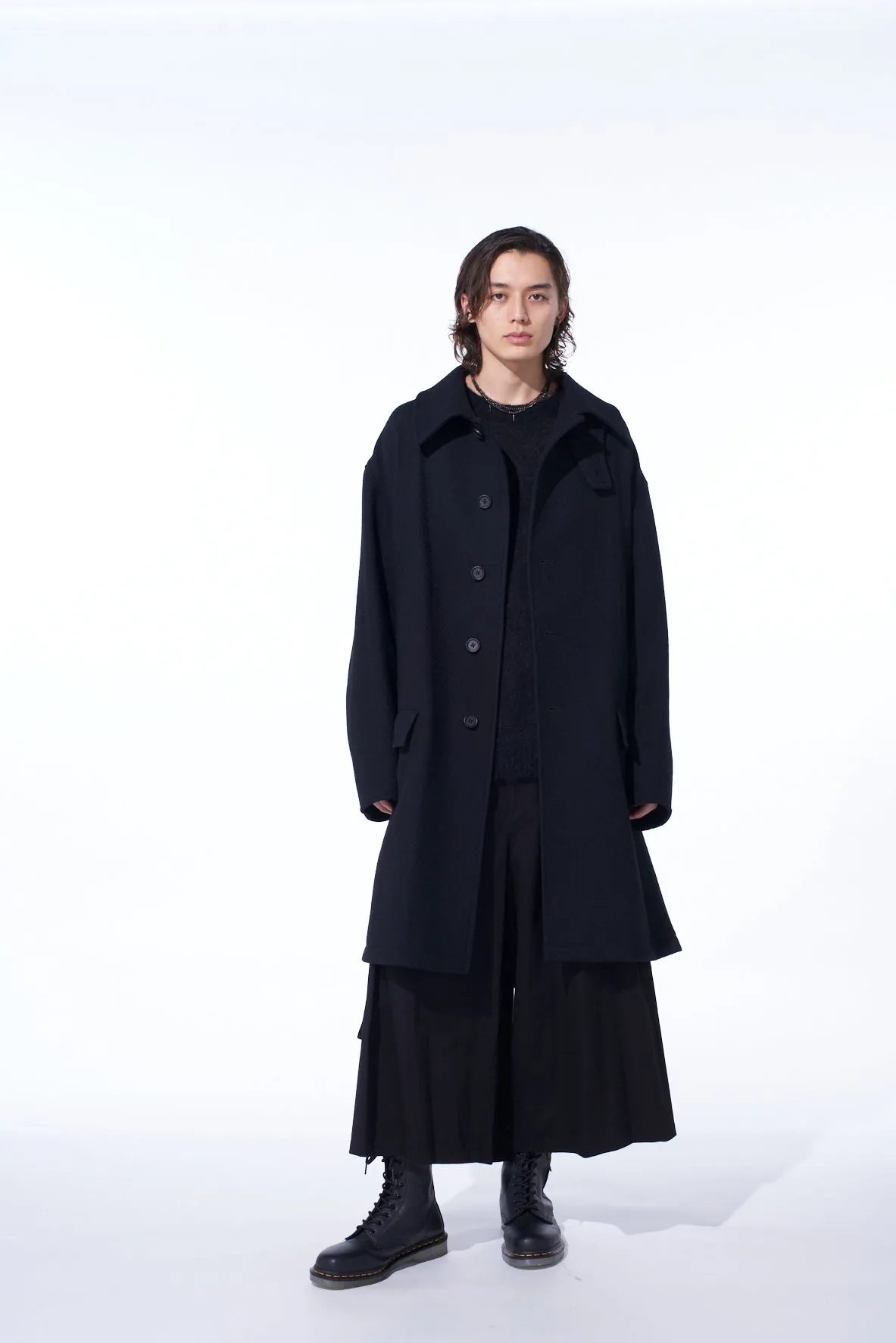 4/24 KERSEY OVERSIZED STAND COLLAR COAT sold by Yohji Yamamoto product image thumbnail 2