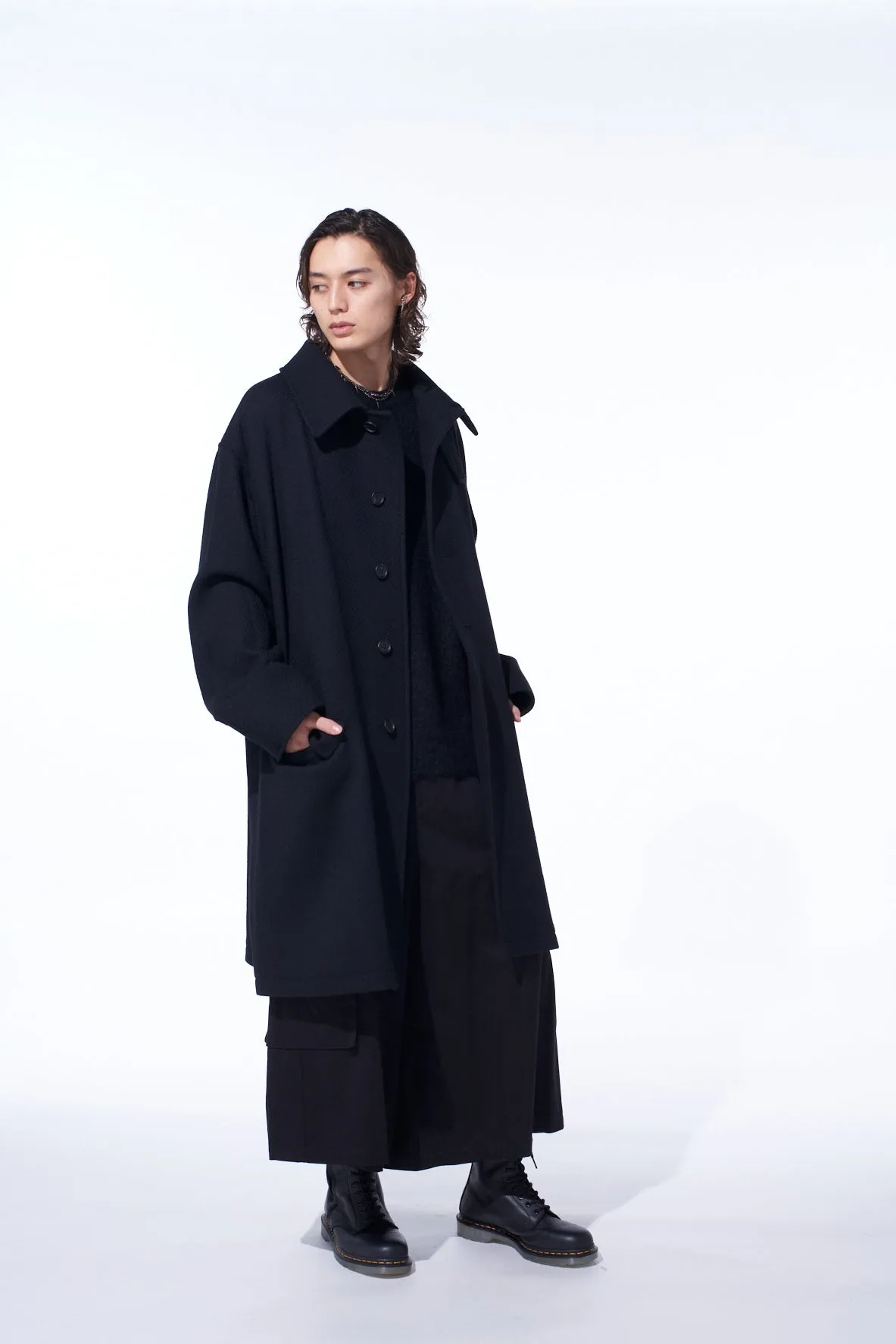 4/24 KERSEY OVERSIZED STAND COLLAR COAT sold by Yohji Yamamoto product image thumbnail 5
