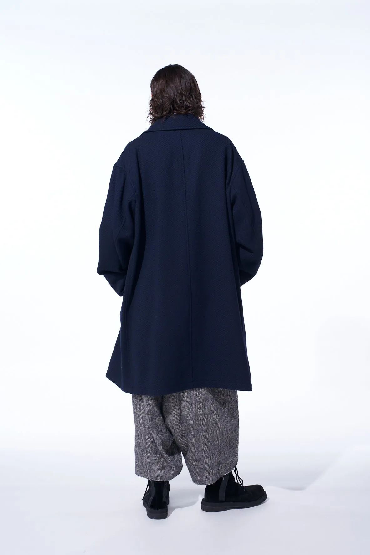 4/24 KERSEY OVERSIZED STAND COLLAR COAT sold by Yohji Yamamoto product image thumbnail 4