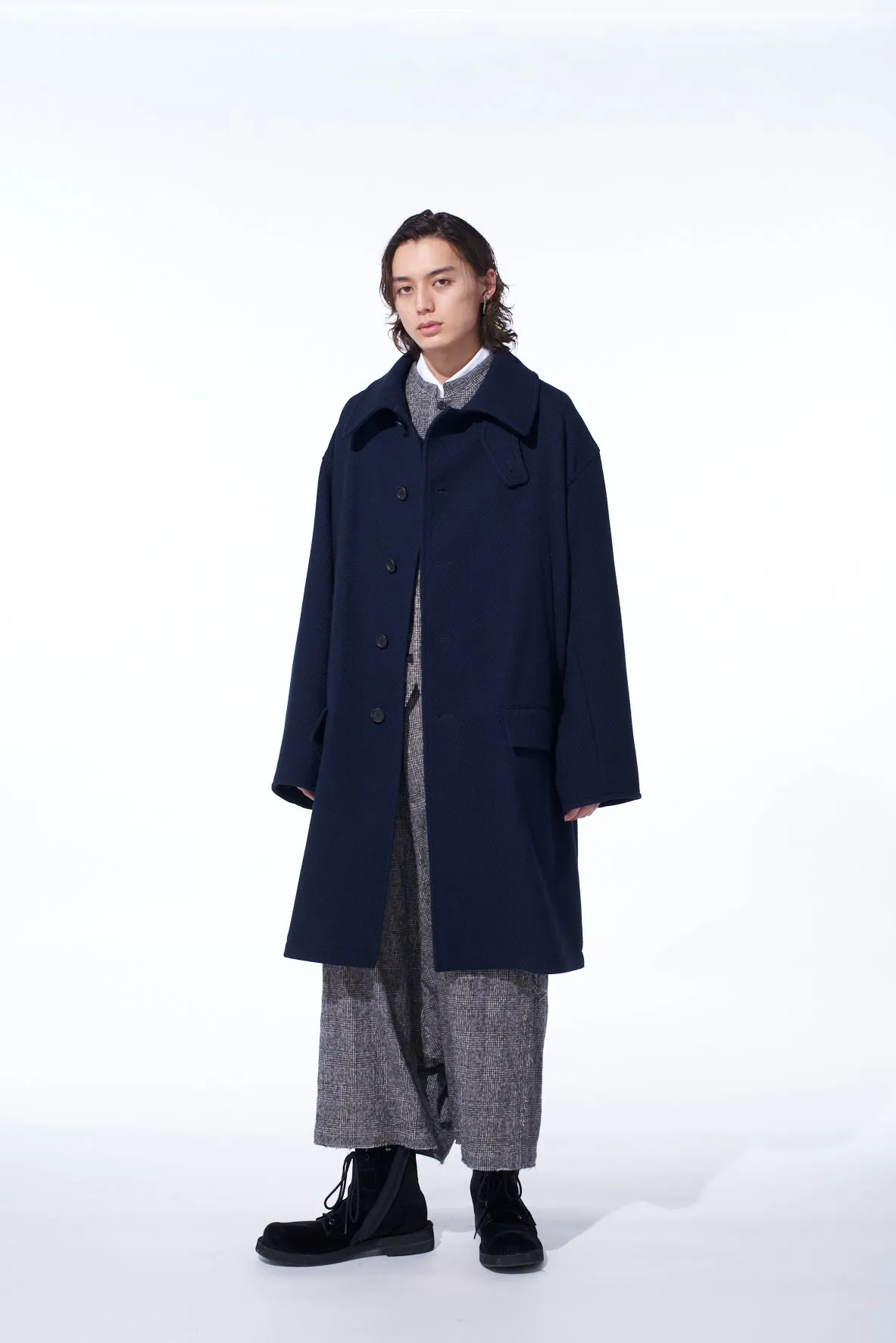 4/24 KERSEY OVERSIZED STAND COLLAR COAT sold by Yohji Yamamoto product image thumbnail 2