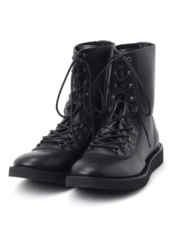 SOFT SHRINK LEATHER MILITARY BOOTS sold by Yohji Yamamoto