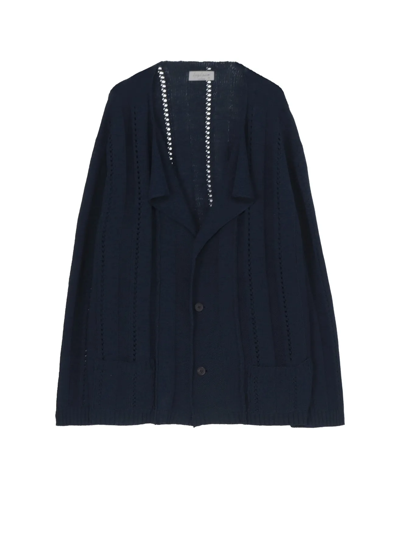 5G 1PLY OPENWORK RIB CARDIGAN sold by Yohji Yamamoto