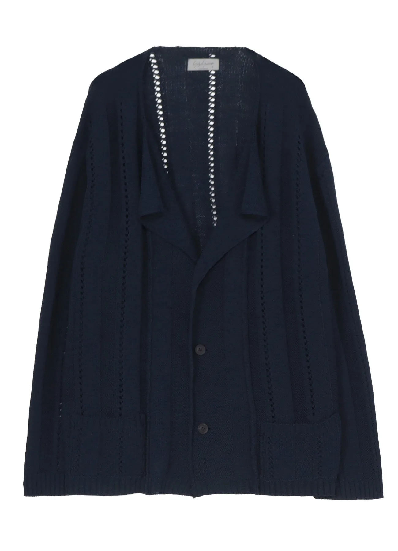 5G 1PLY OPENWORK RIB CARDIGAN sold by Yohji Yamamoto product image thumbnail 2