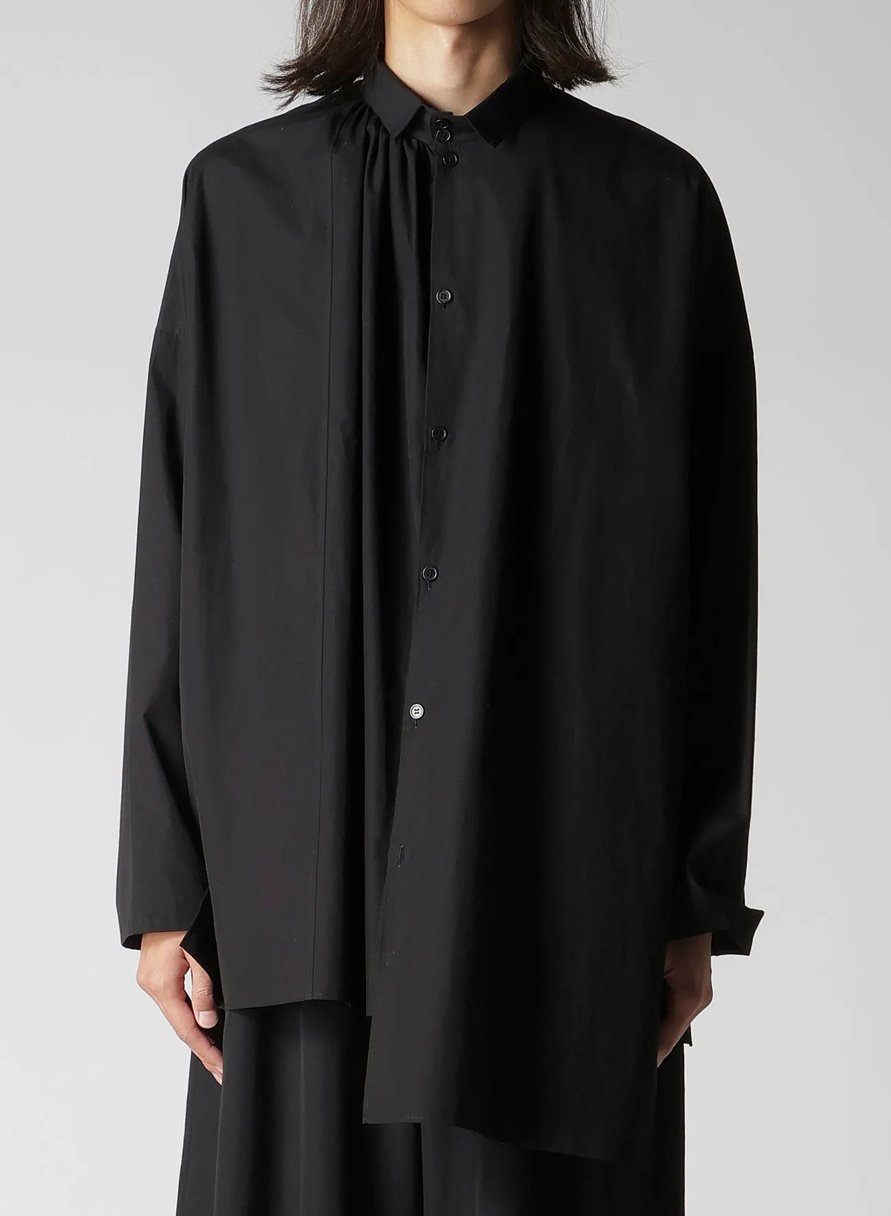 COTTON BROAD GATHER DOUBLE BLOUSE sold by Yohji Yamamoto product image thumbnail 2