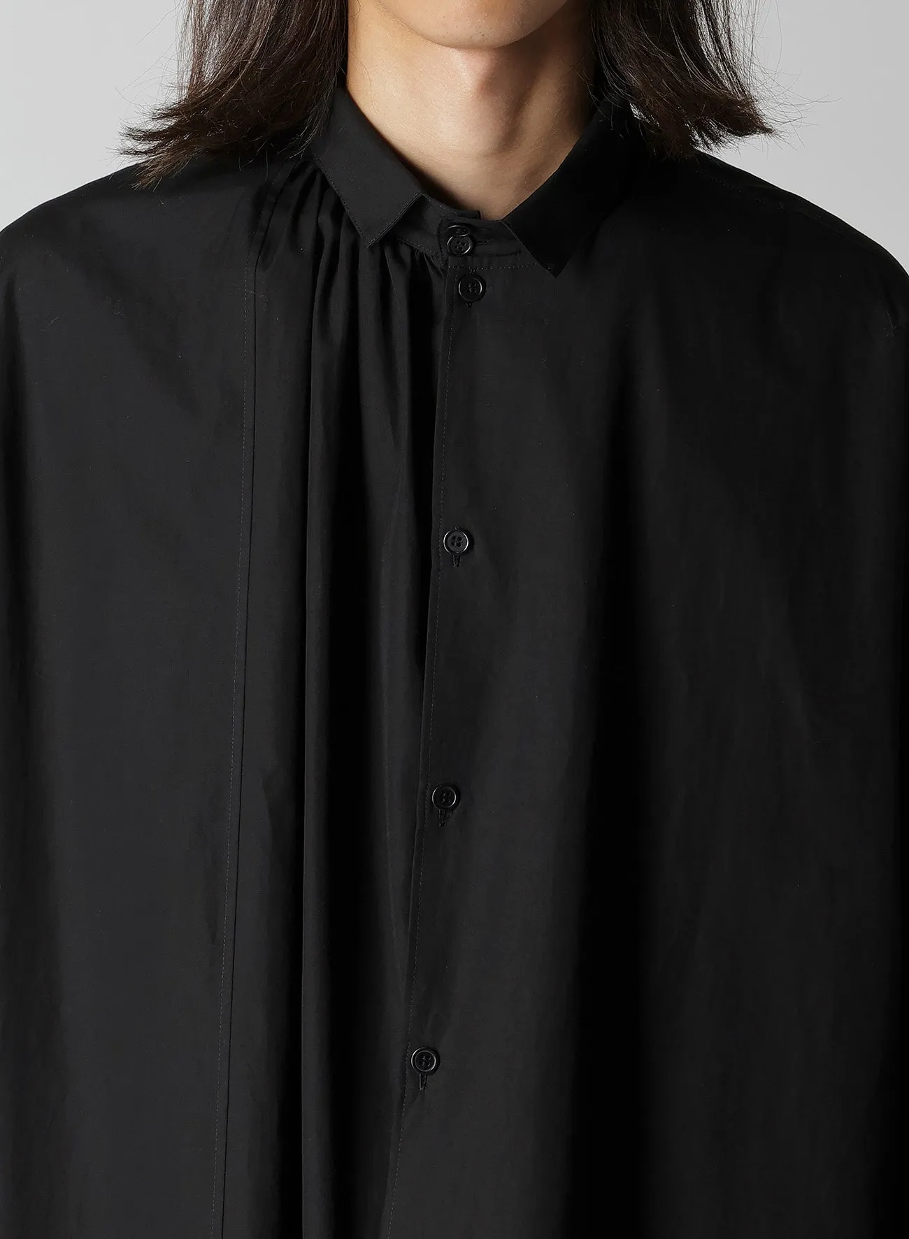 COTTON BROAD GATHER DOUBLE BLOUSE sold by Yohji Yamamoto product image thumbnail 3
