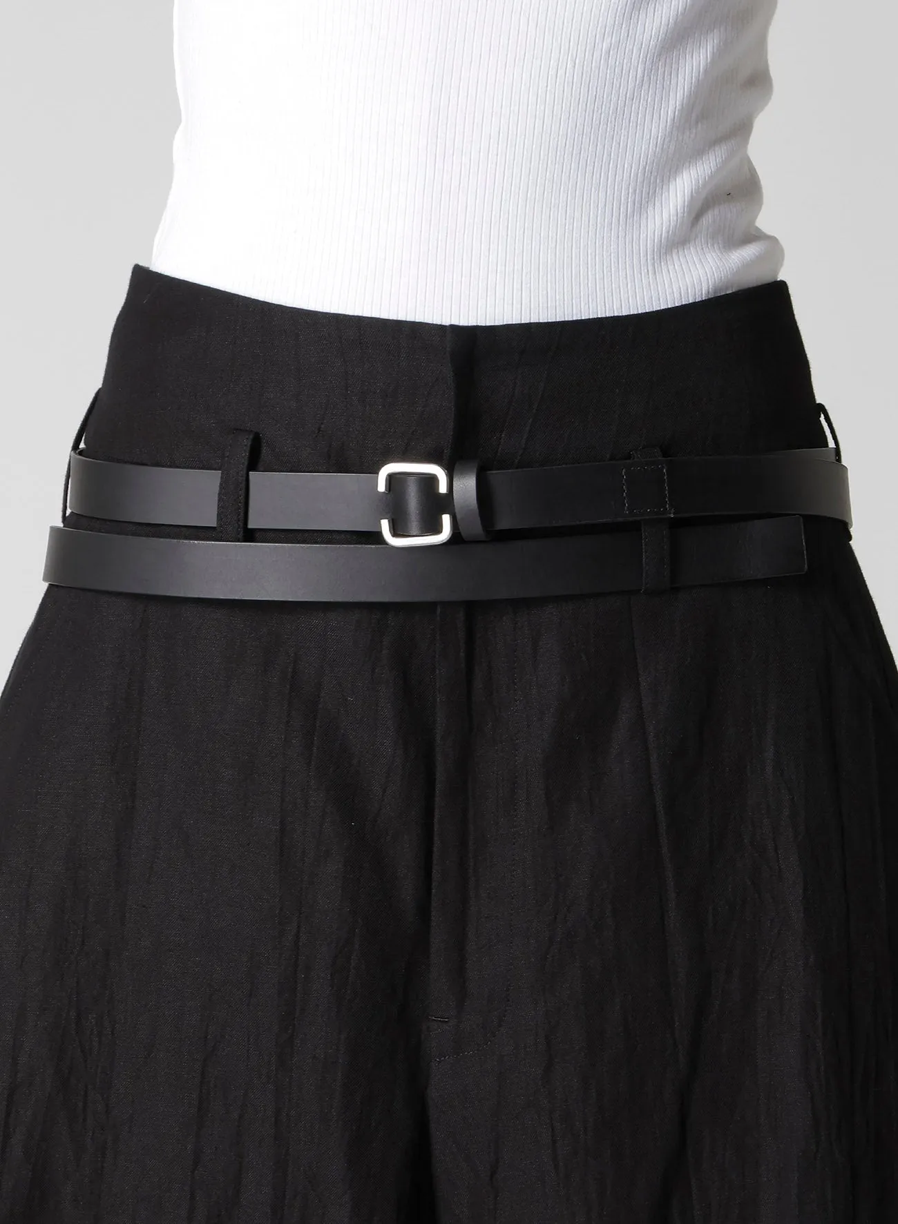 MATT SOFT OIL LEATHER LONG LENGTH BELT sold by Yohji Yamamoto product image thumbnail 2