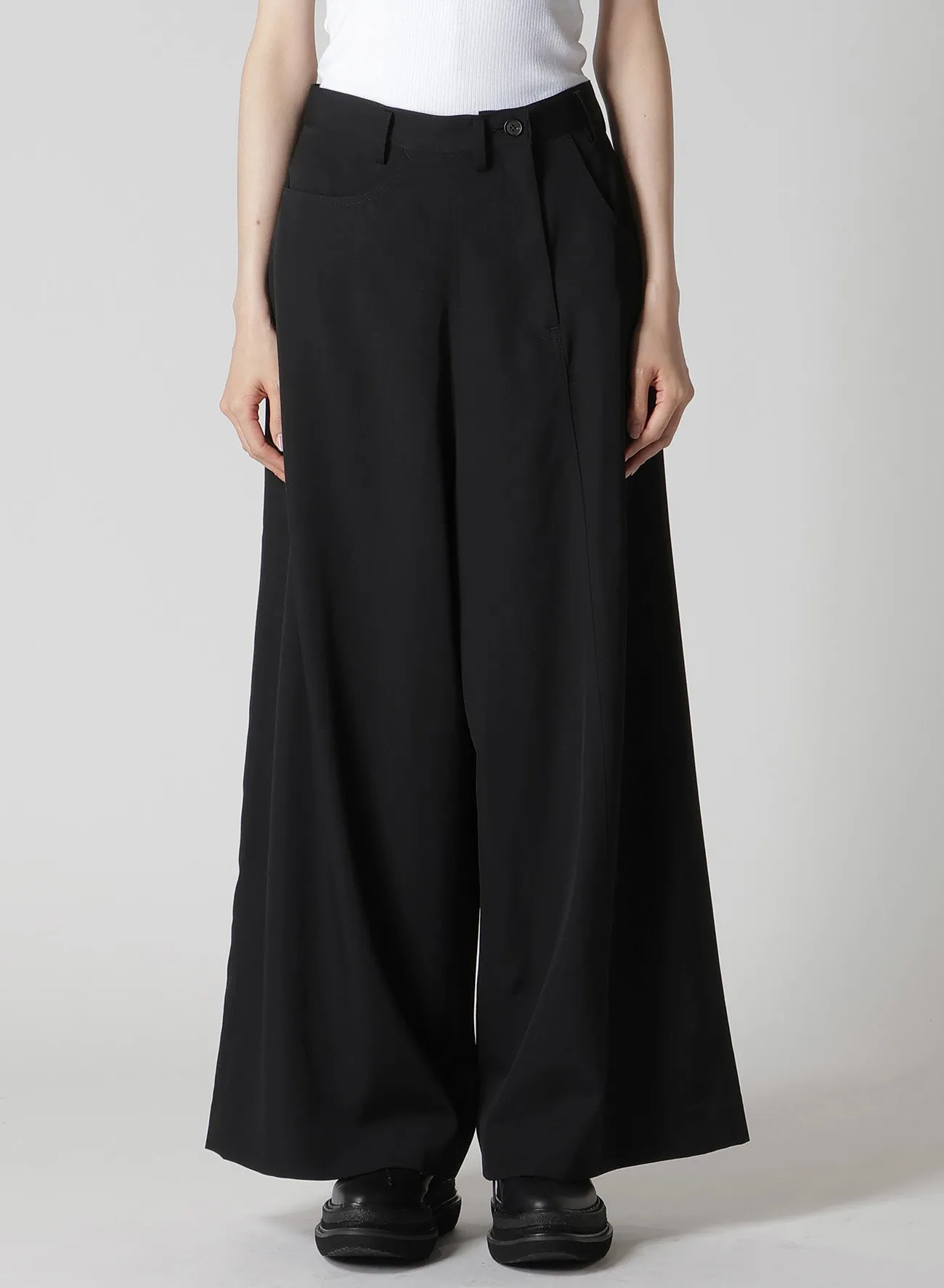 GABARDINE ASYMMETRY BAGGY PANTS sold by Yohji Yamamoto product image thumbnail 2