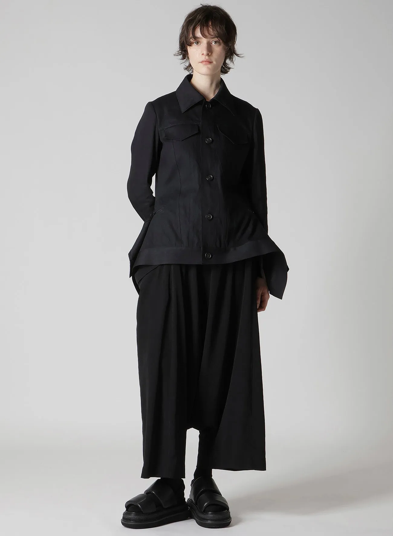 TA/PE CREPE DE CHINE BIG POCKET SAROUEL PANTS sold by Yohji Yamamoto product image thumbnail 3