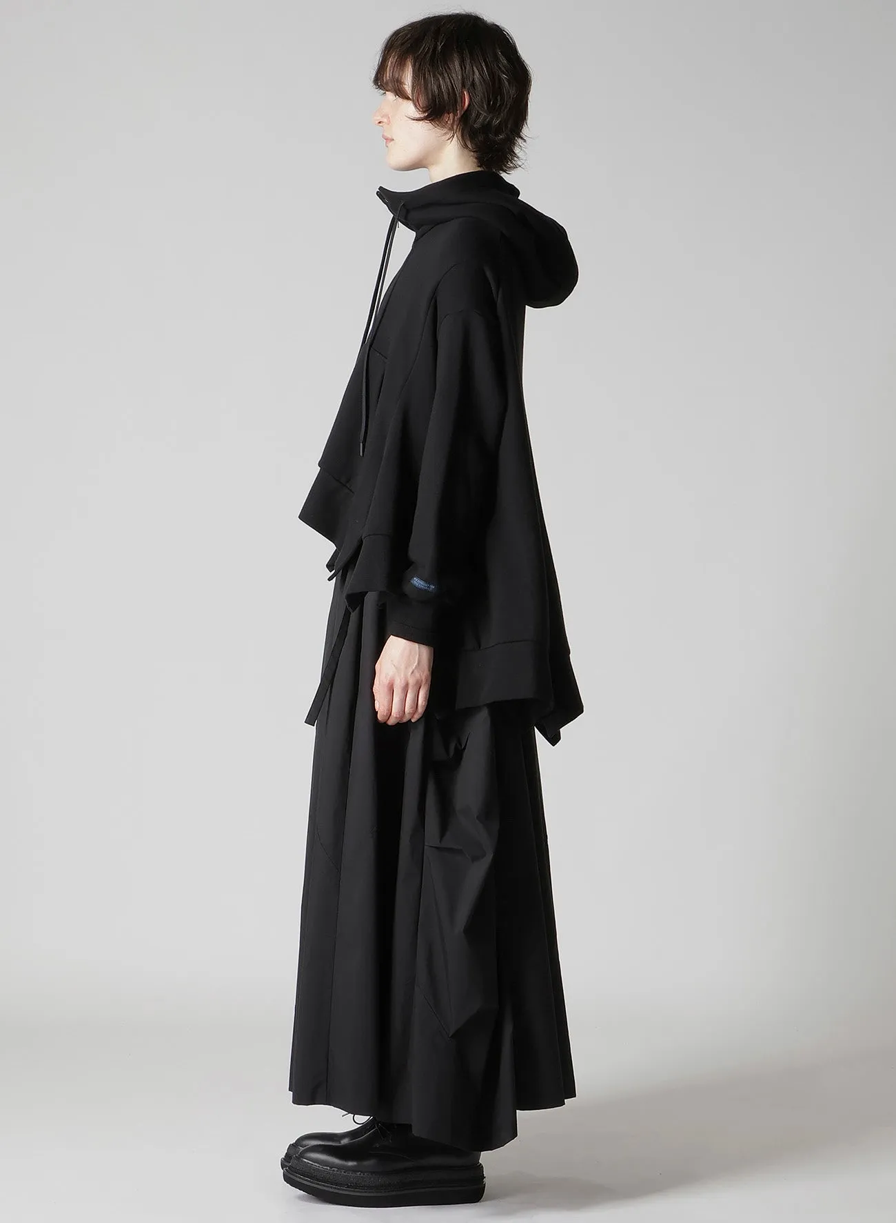 Liy/C FRENCH TERRY FLARED HOODIE sold by Yohji Yamamoto product image thumbnail 4