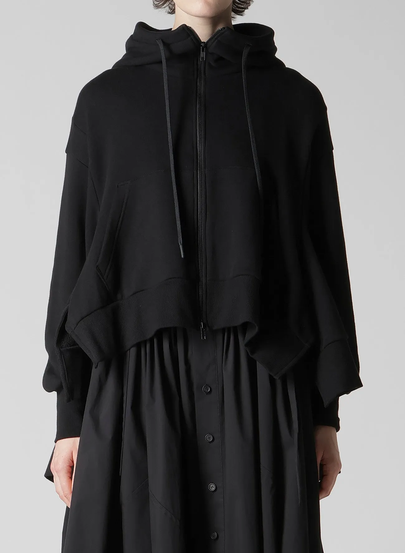 Liy/C FRENCH TERRY FLARED HOODIE sold by Yohji Yamamoto product image thumbnail 2