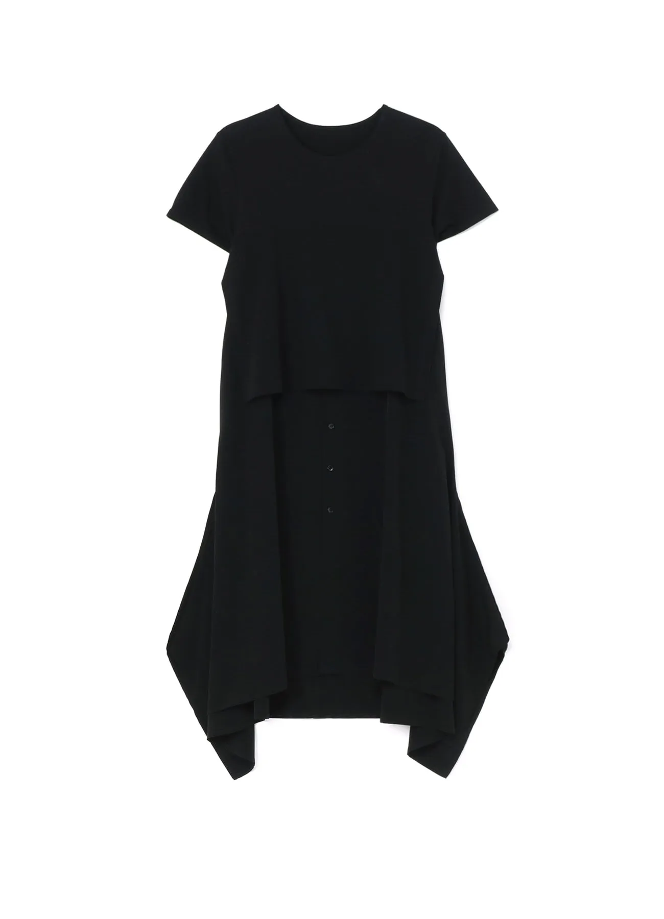 SILICON JERSEY+ CREPE DE CHINE DOCKING T-DRESS sold by Yohji Yamamoto
