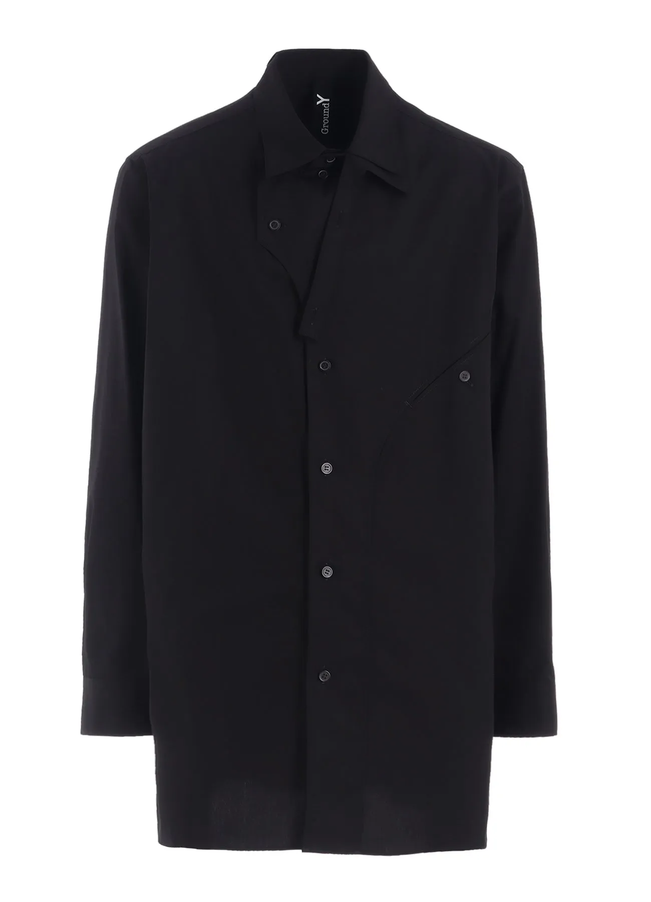 COTTON BROAD CURVED FRONT PANEL SHIRT sold by Yohji Yamamoto product image thumbnail 2