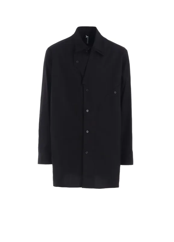 COTTON BROAD CURVED FRONT PANEL SHIRT sold by Yohji Yamamoto