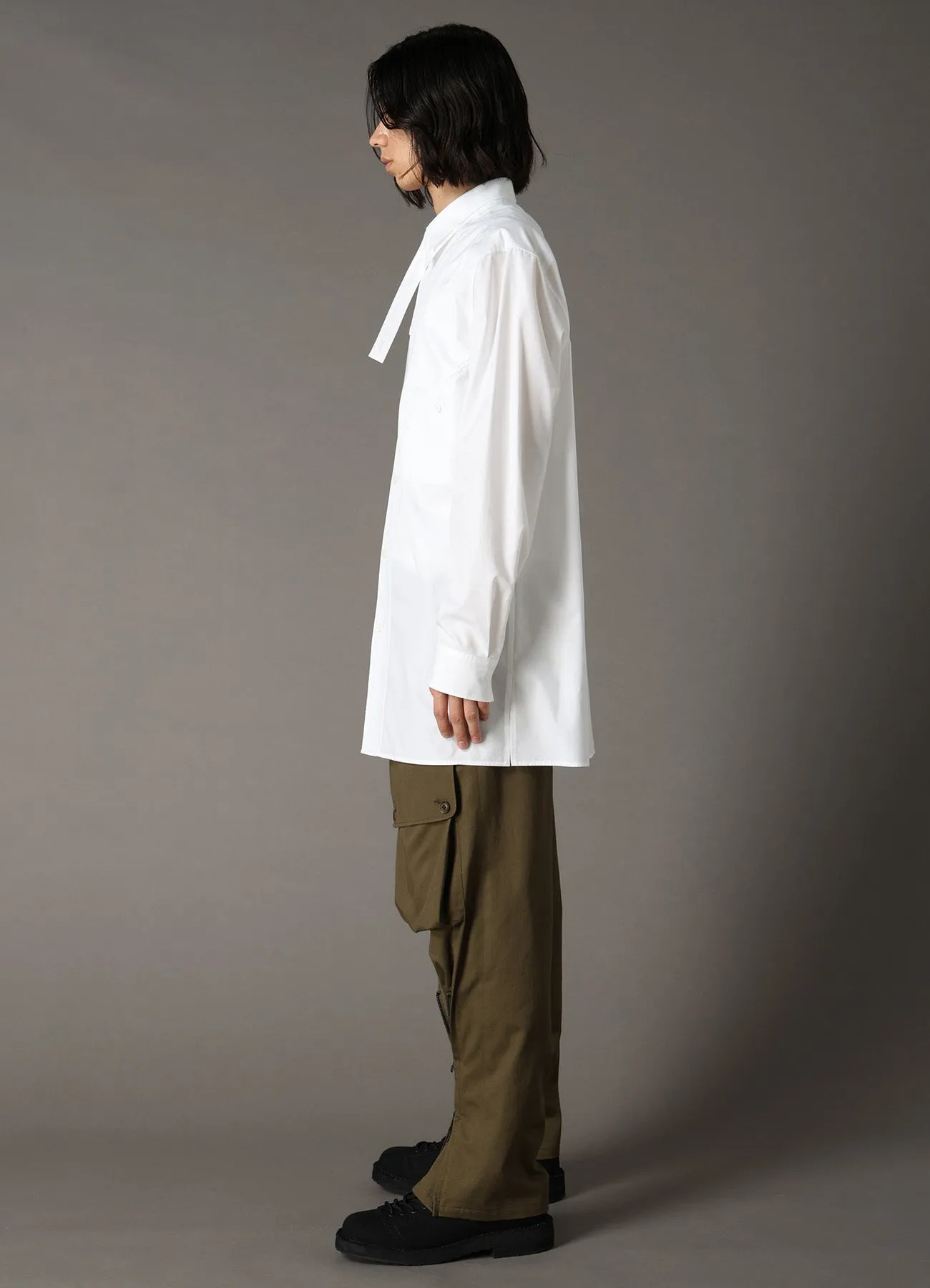 COTTON BROAD CURVED FRONT PANEL SHIRT sold by Yohji Yamamoto product image thumbnail 3