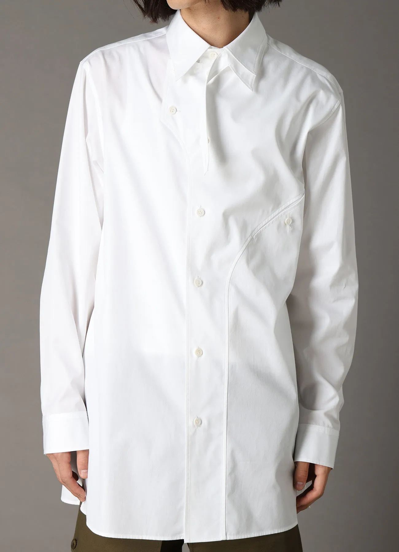 COTTON BROAD CURVED FRONT PANEL SHIRT sold by Yohji Yamamoto product image thumbnail 5