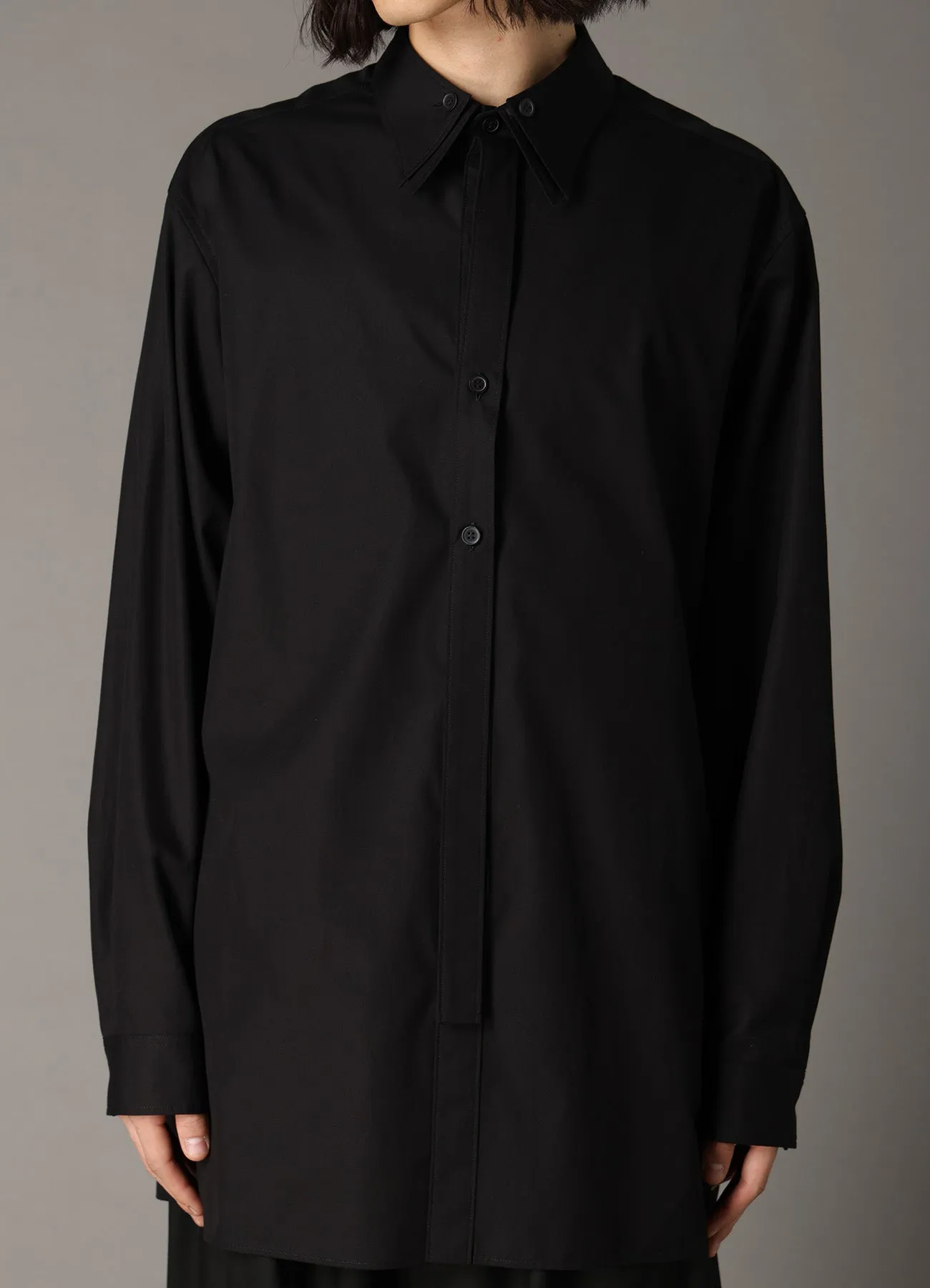 COTTON BROAD DOUBLE-LAYER COLLAR SHIRT sold by Yohji Yamamoto product image thumbnail 5