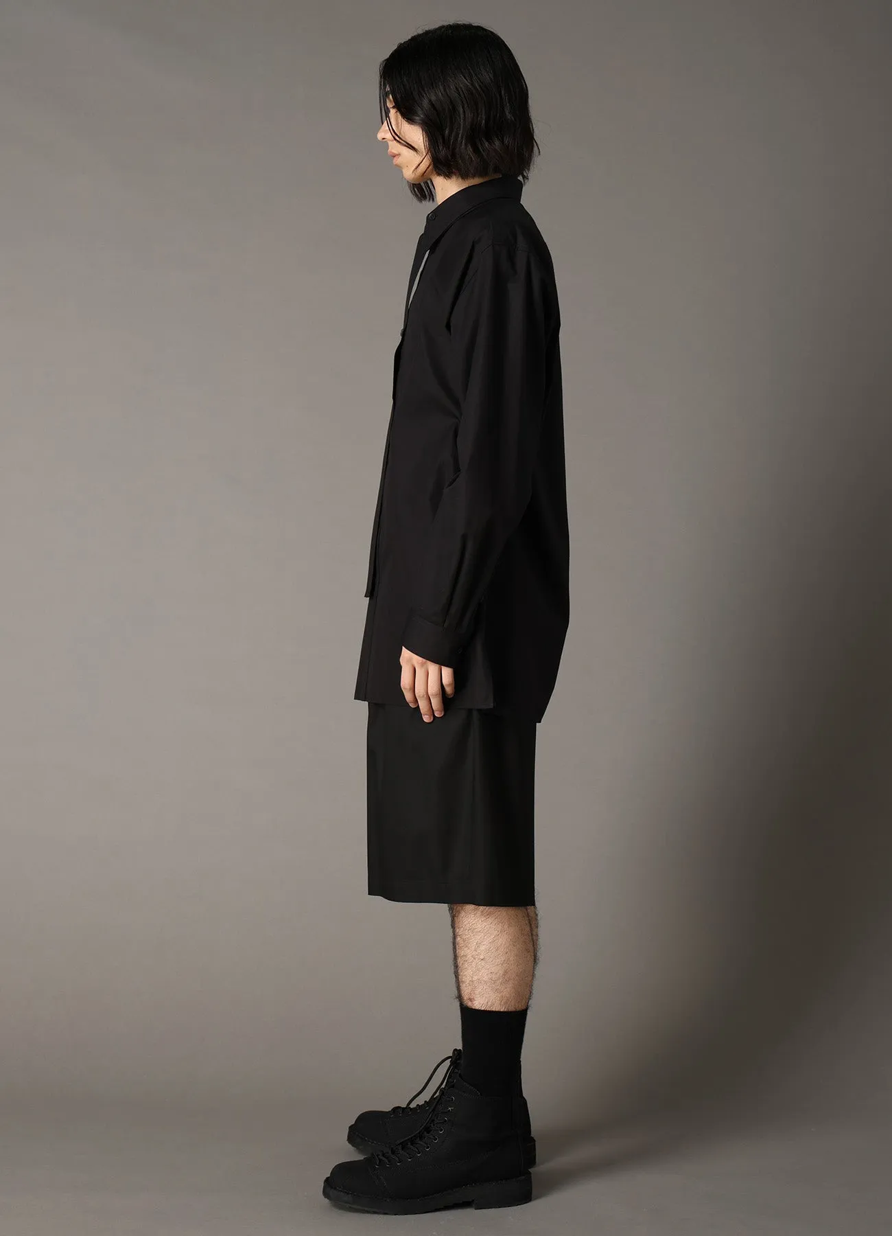 COTTON BROAD DOUBLE-LAYER COLLAR SHIRT sold by Yohji Yamamoto product image thumbnail 3
