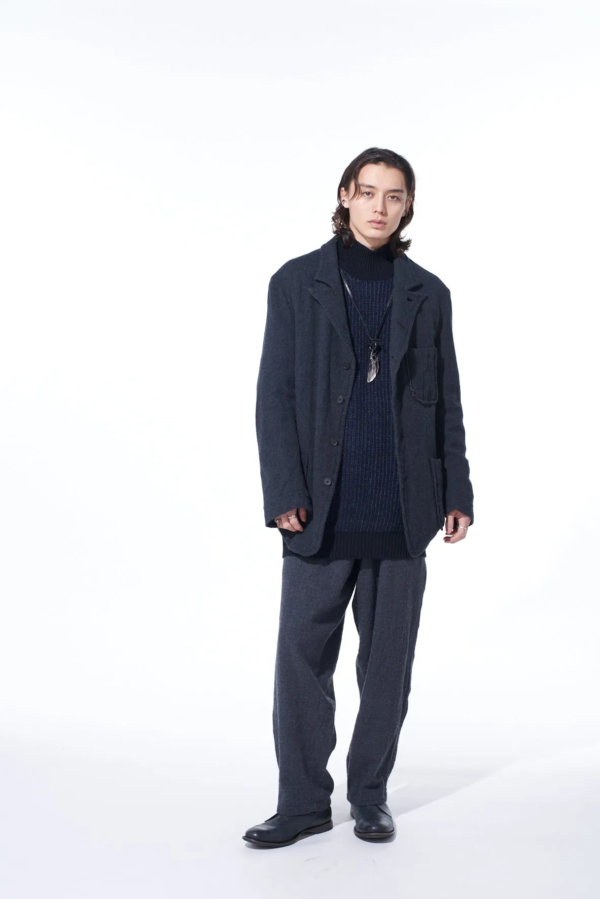 WOOL GAUZE SEMI-PEAKED JACKET sold by Yohji Yamamoto product image thumbnail 2