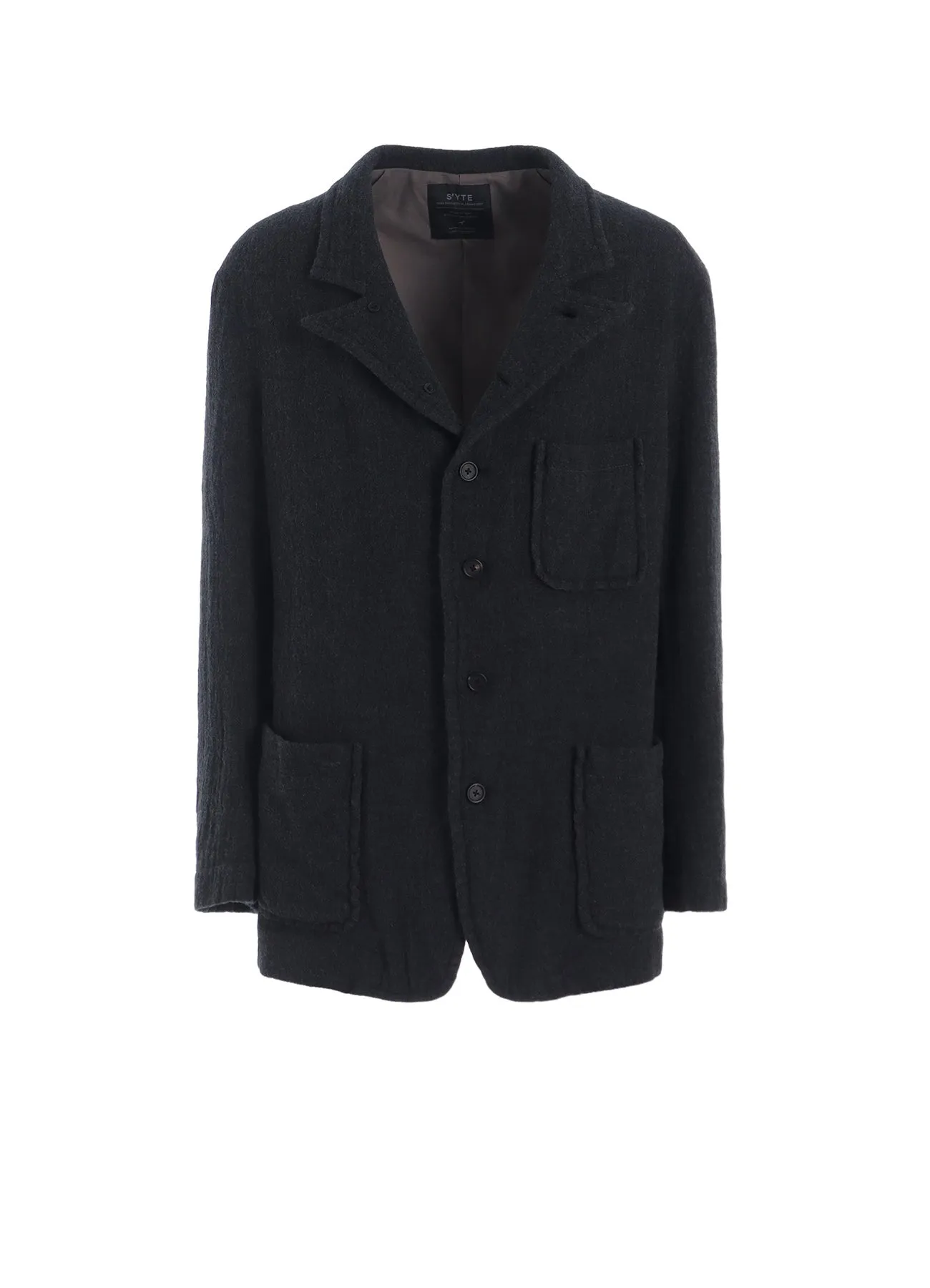 WOOL GAUZE SEMI-PEAKED JACKET sold by Yohji Yamamoto