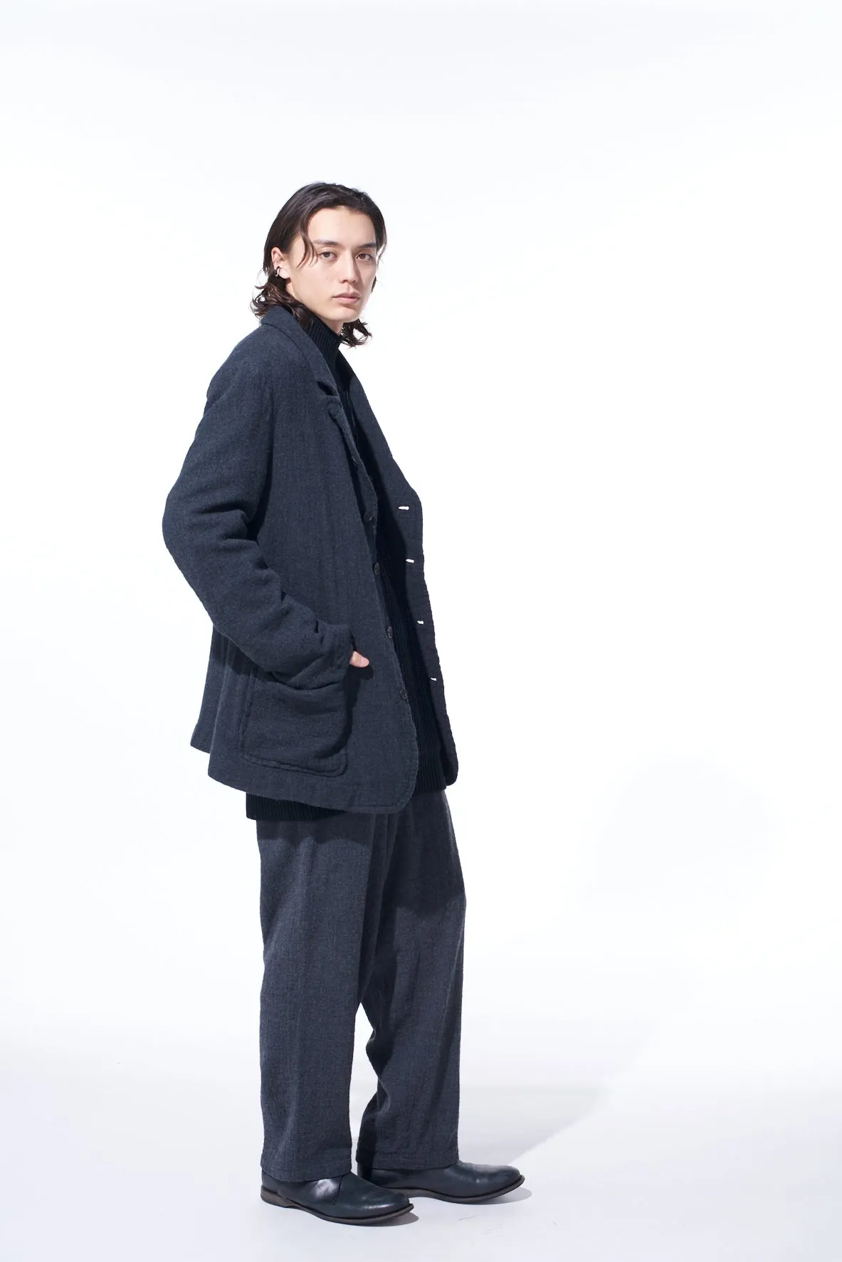 WOOL GAUZE SEMI-PEAKED JACKET sold by Yohji Yamamoto product image thumbnail 5