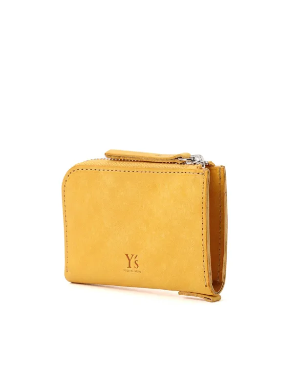 VEGETABLE-TANNED NUBUCK LEATHER ZIP WALLET sold by Yohji Yamamoto