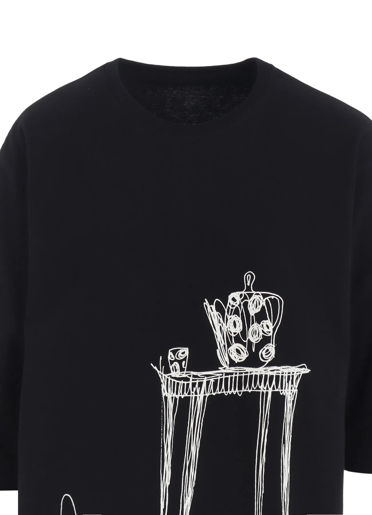 20/1 COMBED JERSEY POT & TABLE PRINT 3/4 SLEEVE SHIRT sold by Yohji Yamamoto product image thumbnail 5