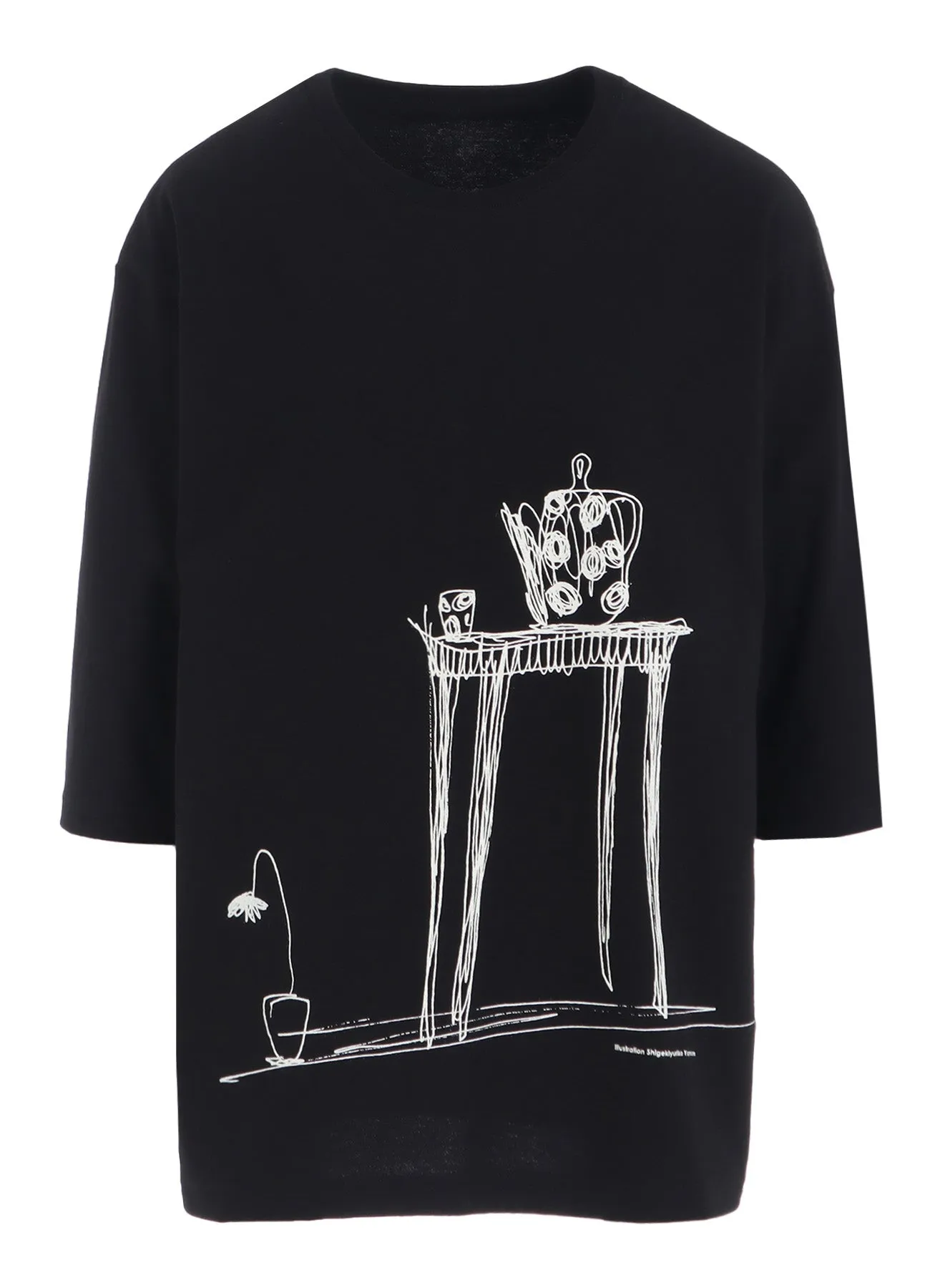 20/1 COMBED JERSEY POT & TABLE PRINT 3/4 SLEEVE SHIRT sold by Yohji Yamamoto product image thumbnail 2