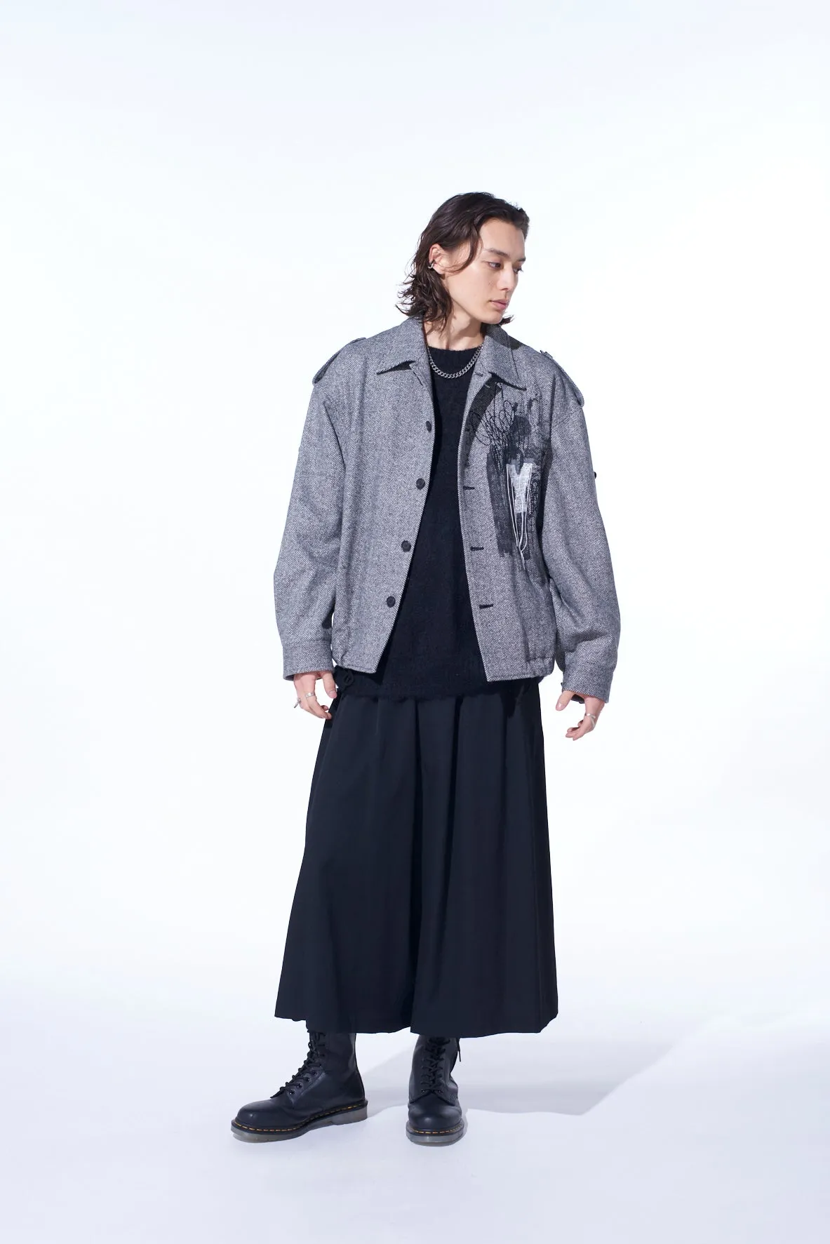 WASHER WOOL GABARDINE CULOTTE PANTS sold by Yohji Yamamoto product image thumbnail 2