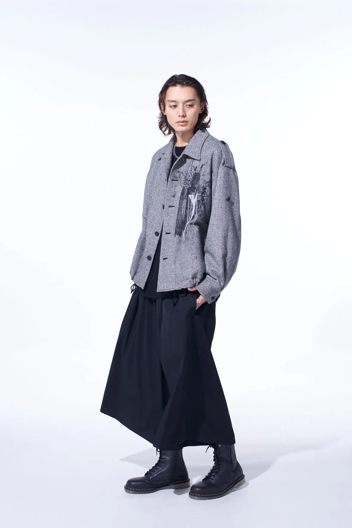 WASHER WOOL GABARDINE CULOTTE PANTS sold by Yohji Yamamoto product image thumbnail 3