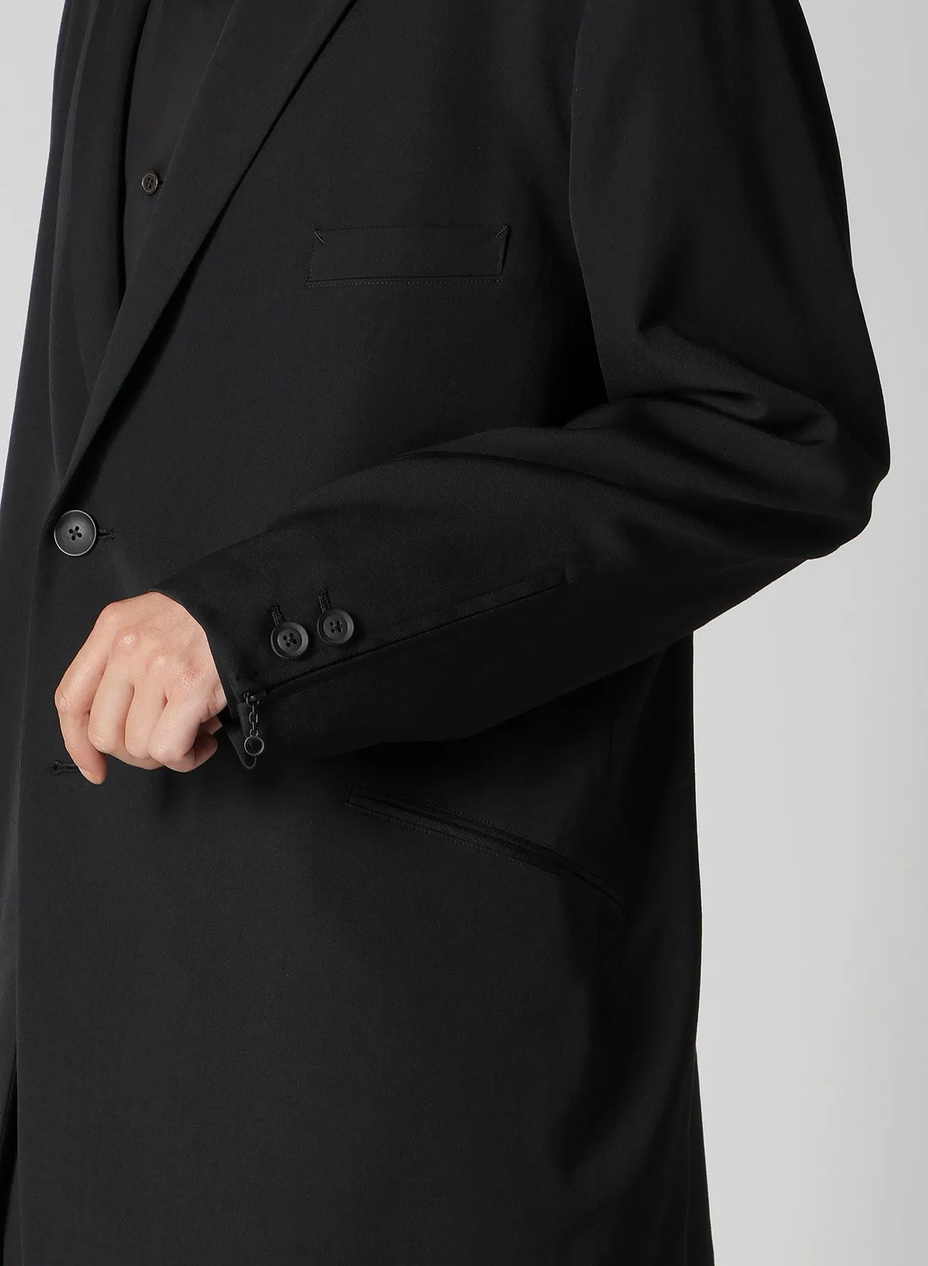 WOOL GABARDINE DOUBLE BUTTON JACKET sold by Yohji Yamamoto product image thumbnail 4
