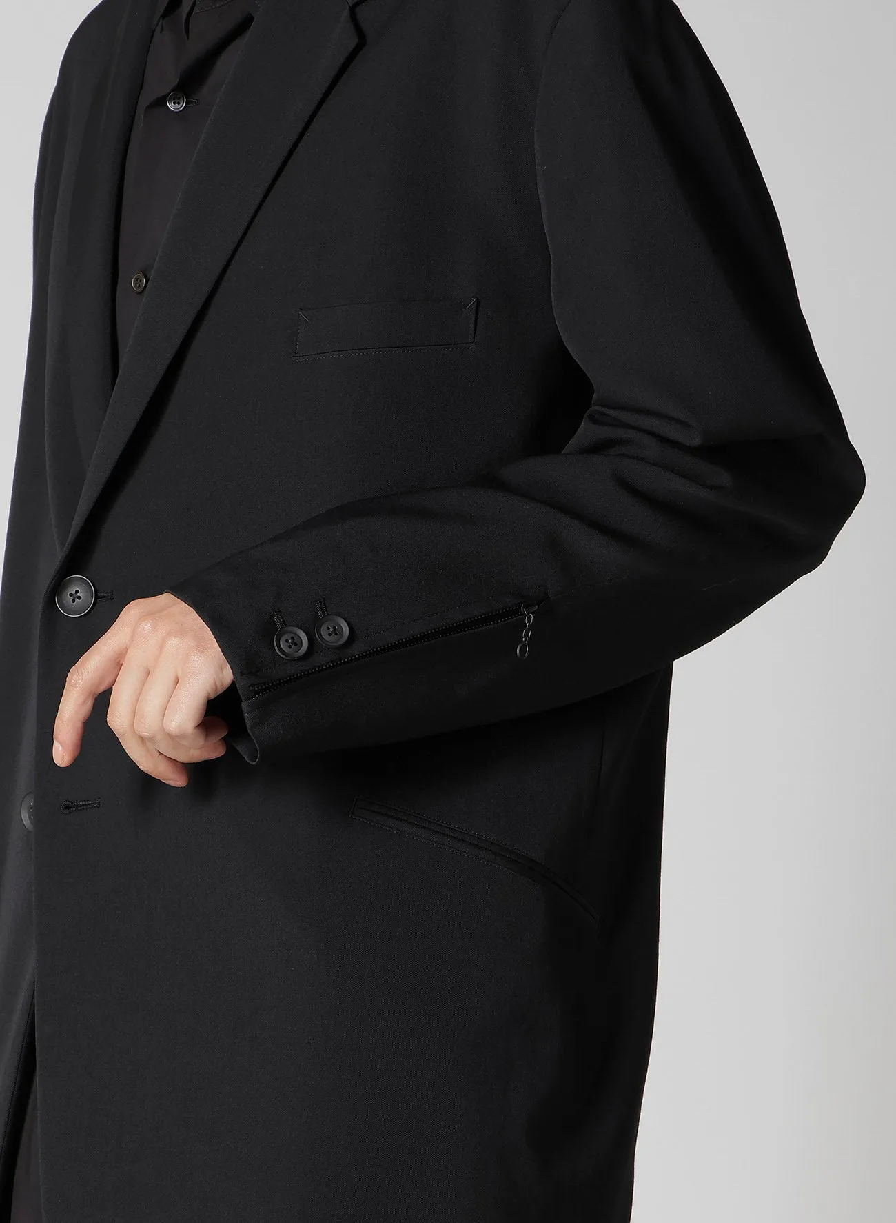 WOOL GABARDINE DOUBLE BUTTON JACKET sold by Yohji Yamamoto product image thumbnail 5