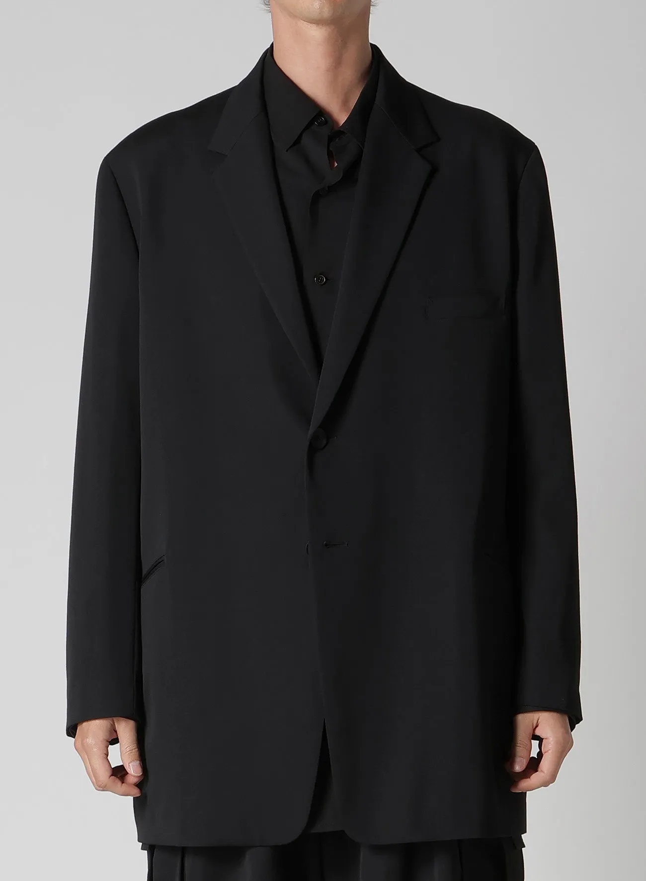 WOOL GABARDINE DOUBLE BUTTON JACKET sold by Yohji Yamamoto product image thumbnail 2