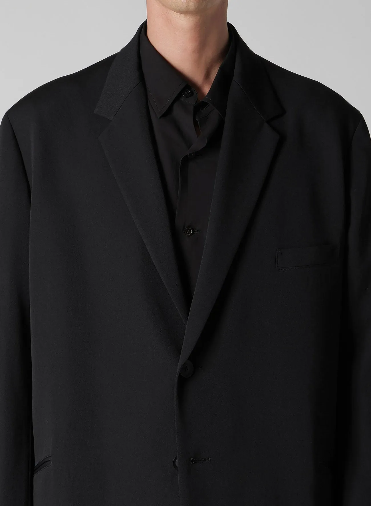 WOOL GABARDINE DOUBLE BUTTON JACKET sold by Yohji Yamamoto product image thumbnail 3