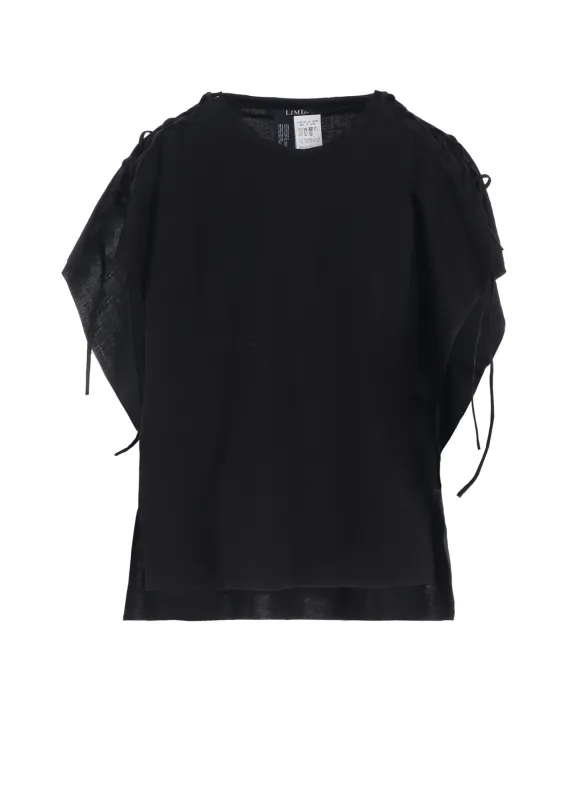 NATURAL SMOOTH LACE UP SQUARE TEE sold by Yohji Yamamoto