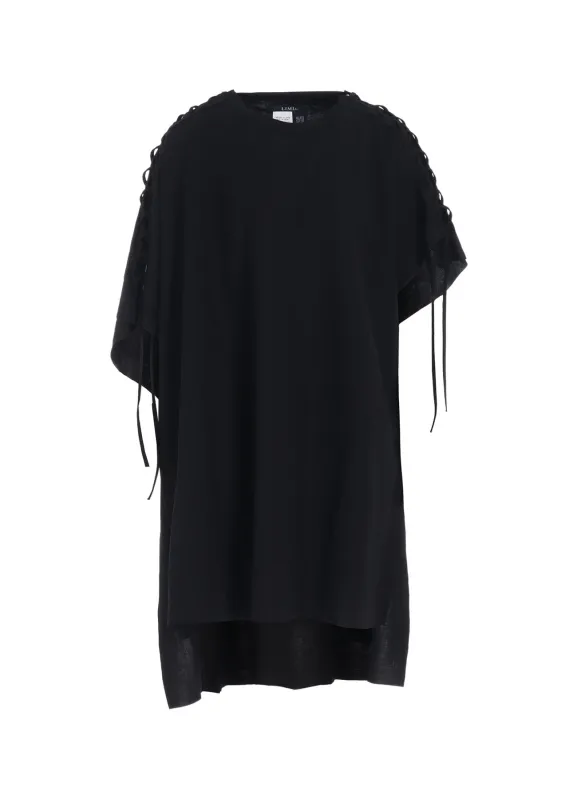 NATURAL SMOOTH LACE UP ASYMMETRIC TEE sold by Yohji Yamamoto