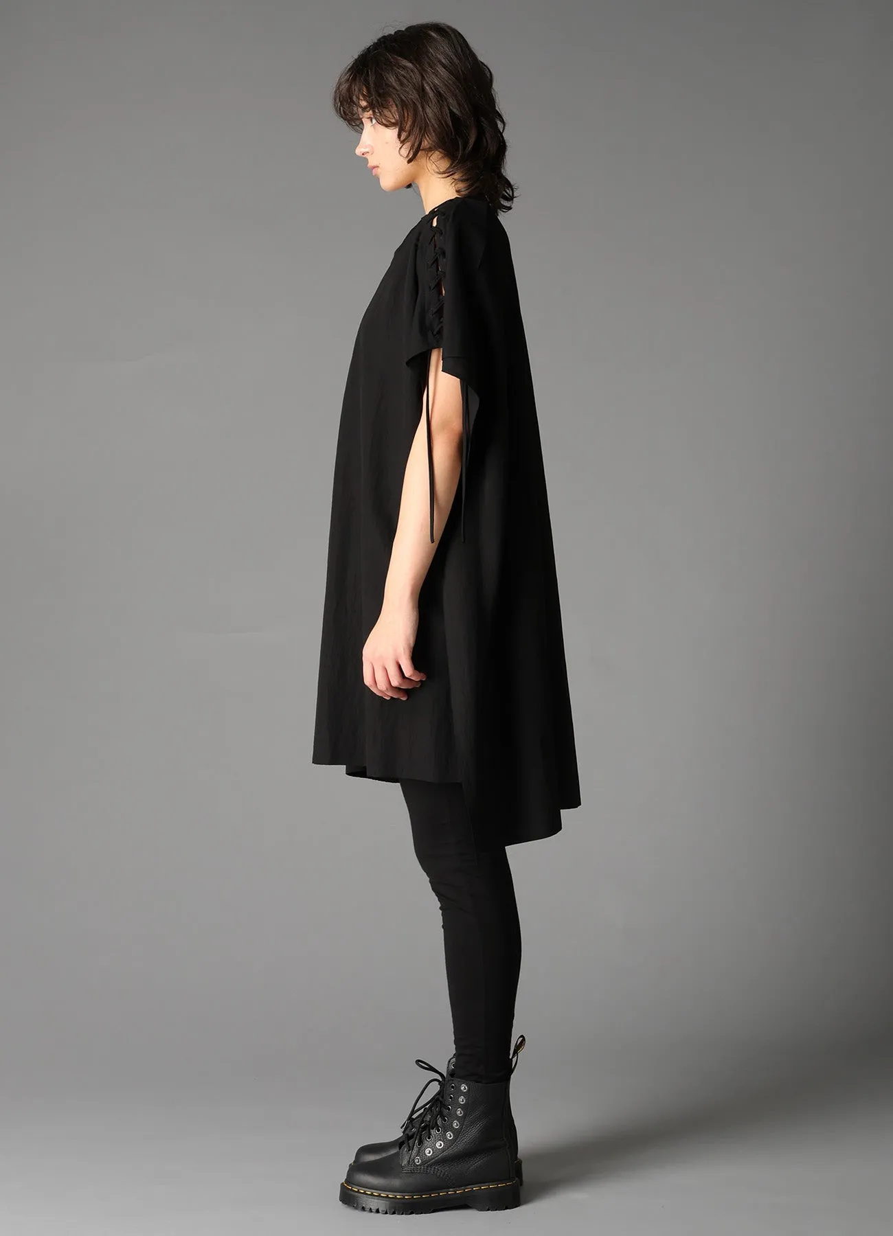 NATURAL SMOOTH LACE UP ASYMMETRIC TEE sold by Yohji Yamamoto product image thumbnail 5