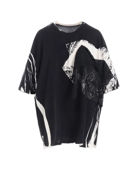 COTTON LACE/PRINT BIG POCKET PULLOVER sold by Yohji Yamamoto