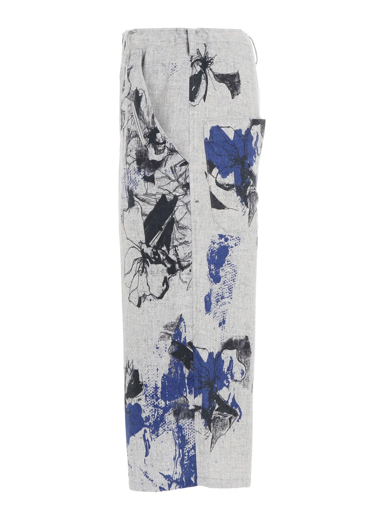 WOOL FLOWER PRINT PANTS sold by Yohji Yamamoto product image thumbnail 3