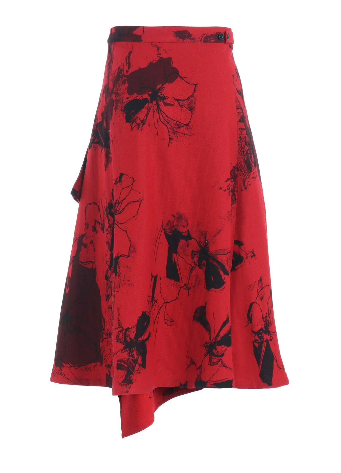 WOOL FLOWER PRINT SKIRT sold by Yohji Yamamoto product image thumbnail 4
