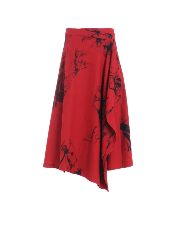 WOOL FLOWER PRINT SKIRT sold by Yohji Yamamoto