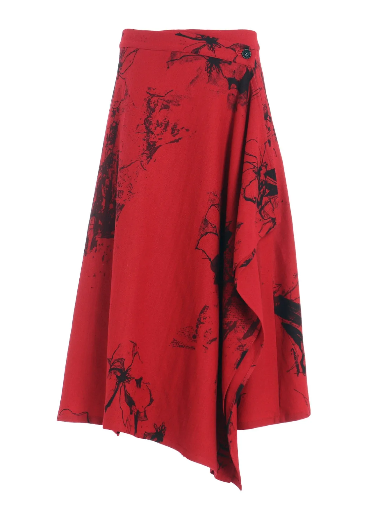 WOOL FLOWER PRINT SKIRT sold by Yohji Yamamoto product image thumbnail 2